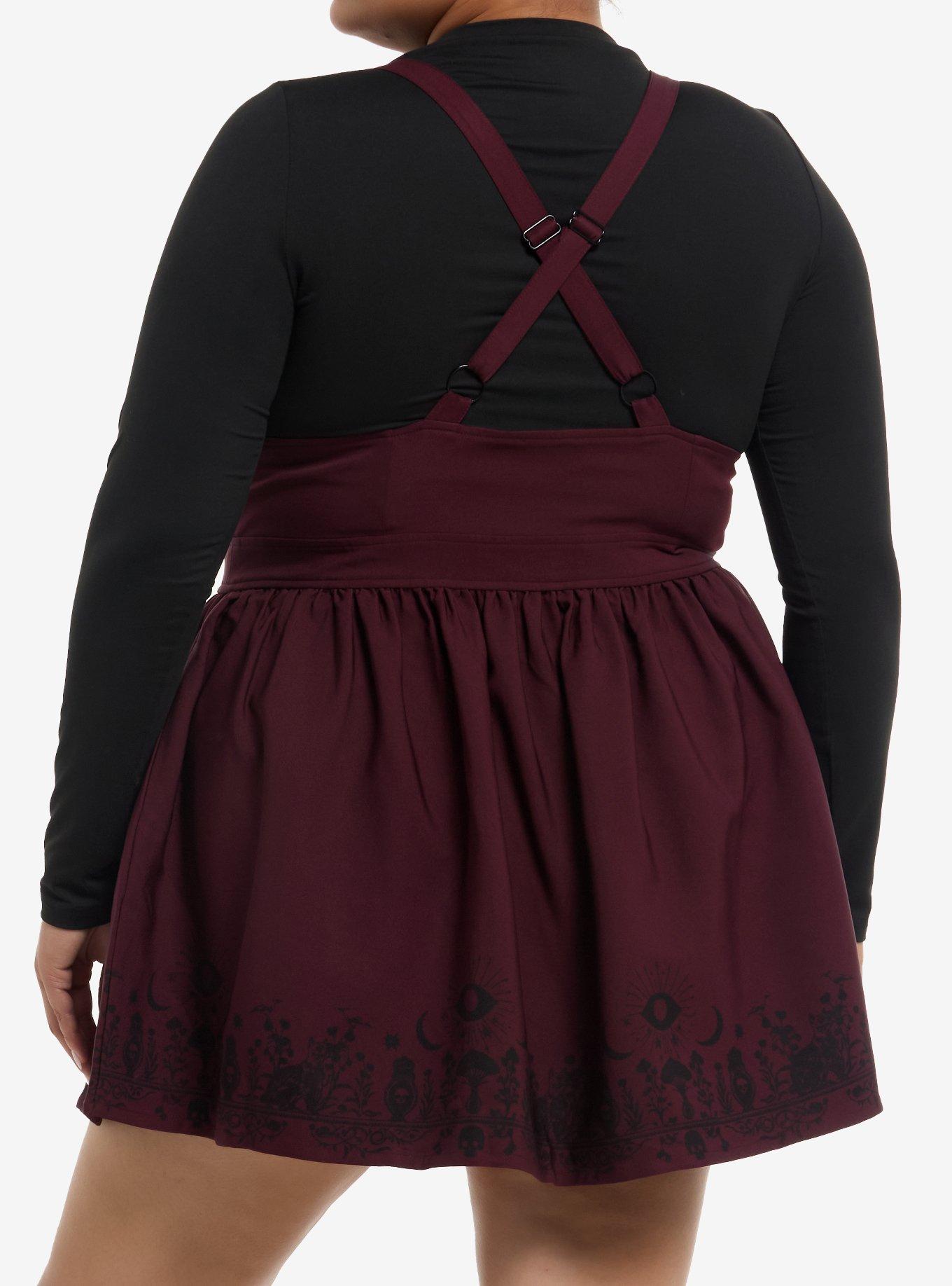 Burgundy Celestial Apothecary Skirtall Plus Size, BLACK, alternate