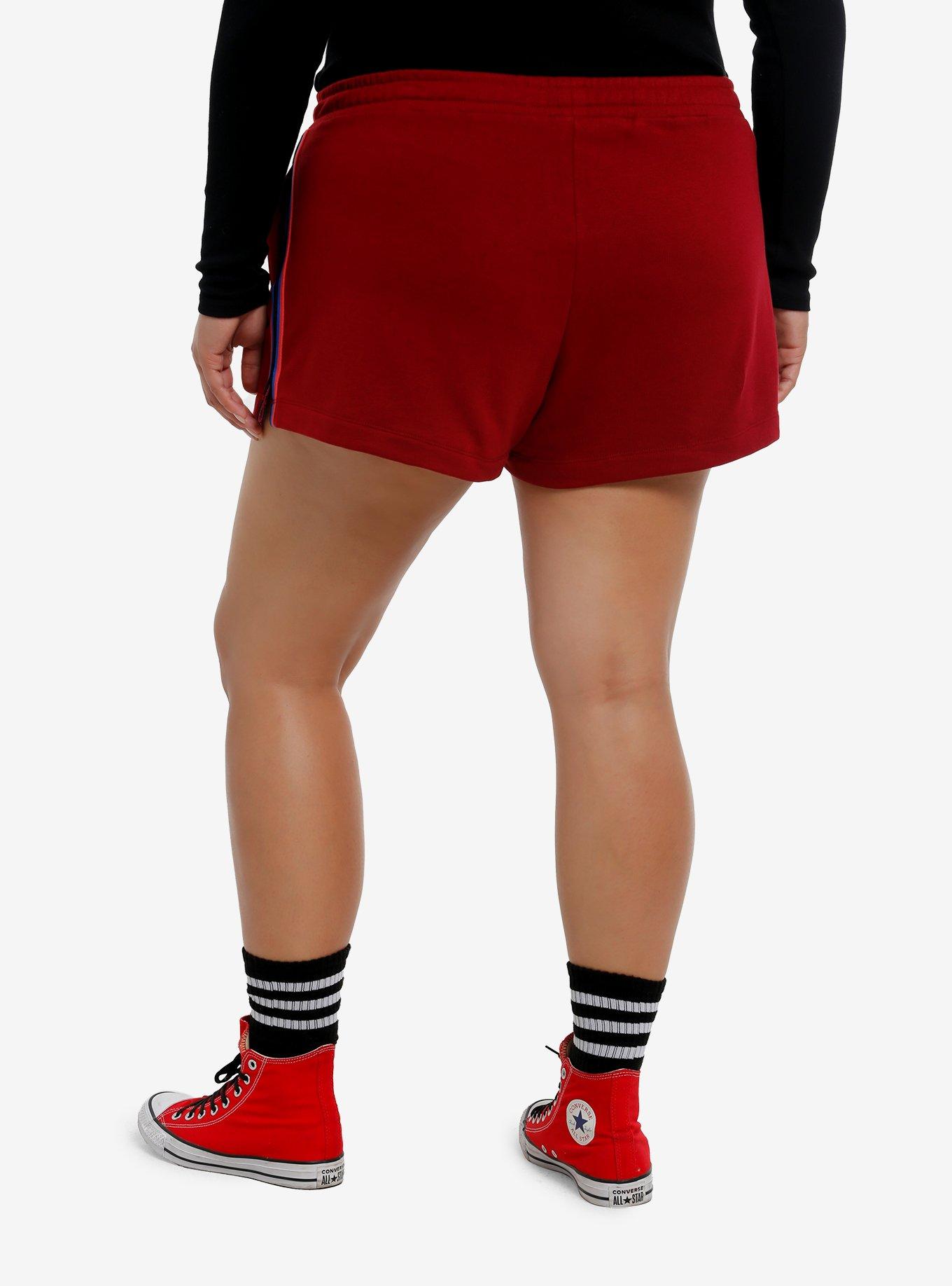 Stranger Things Logo Stripe Girls Lounge Shorts Plus Size, , hi-res