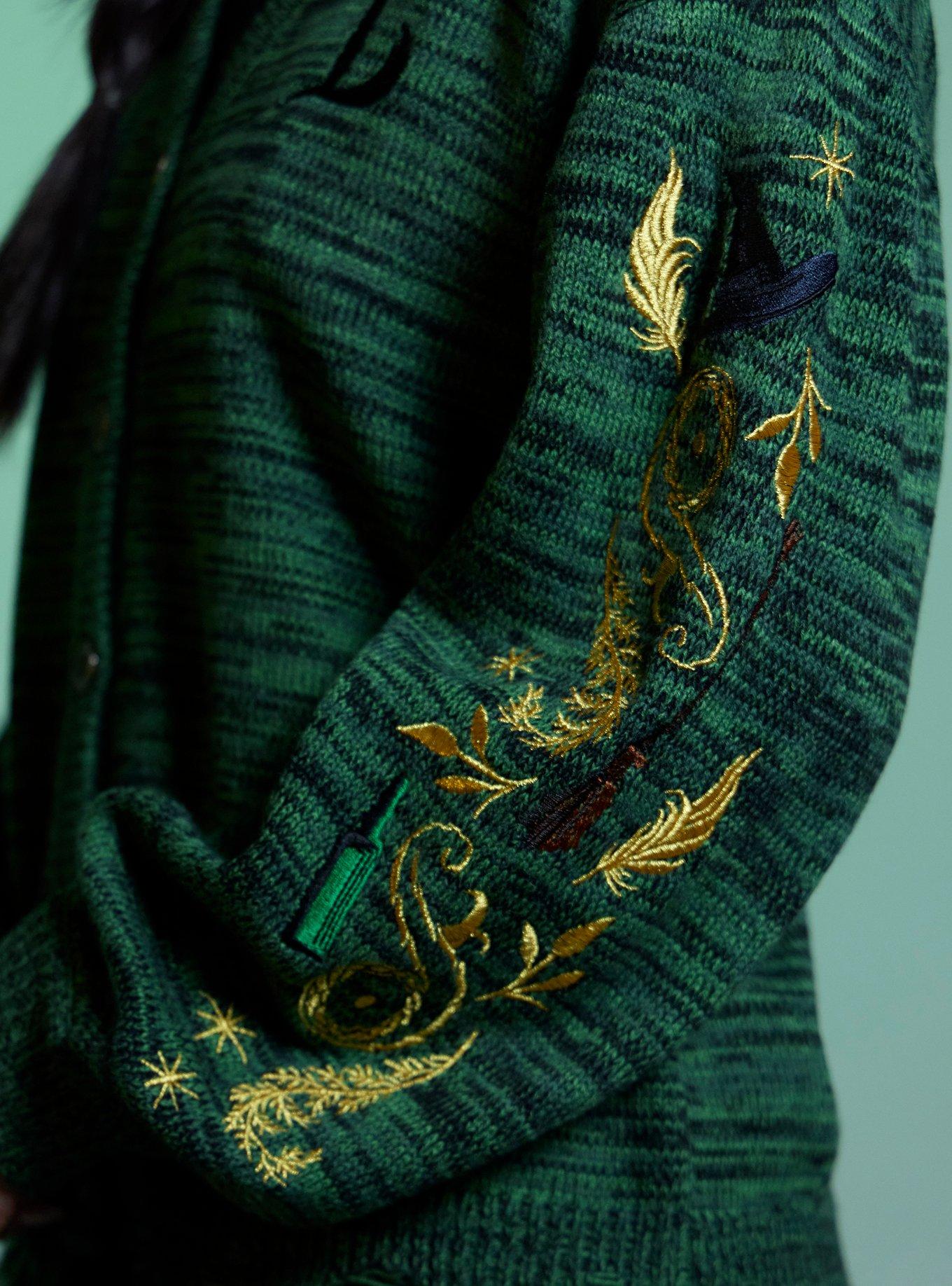 Her Universe Wicked Elphaba Embroidered Girls Cardigan, MULTI, alternate