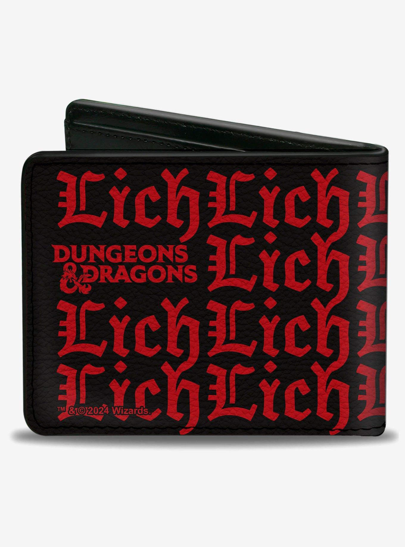 Dungeons & Dragons Lich Monster Illustration Text Bifold Wallet, , alternate