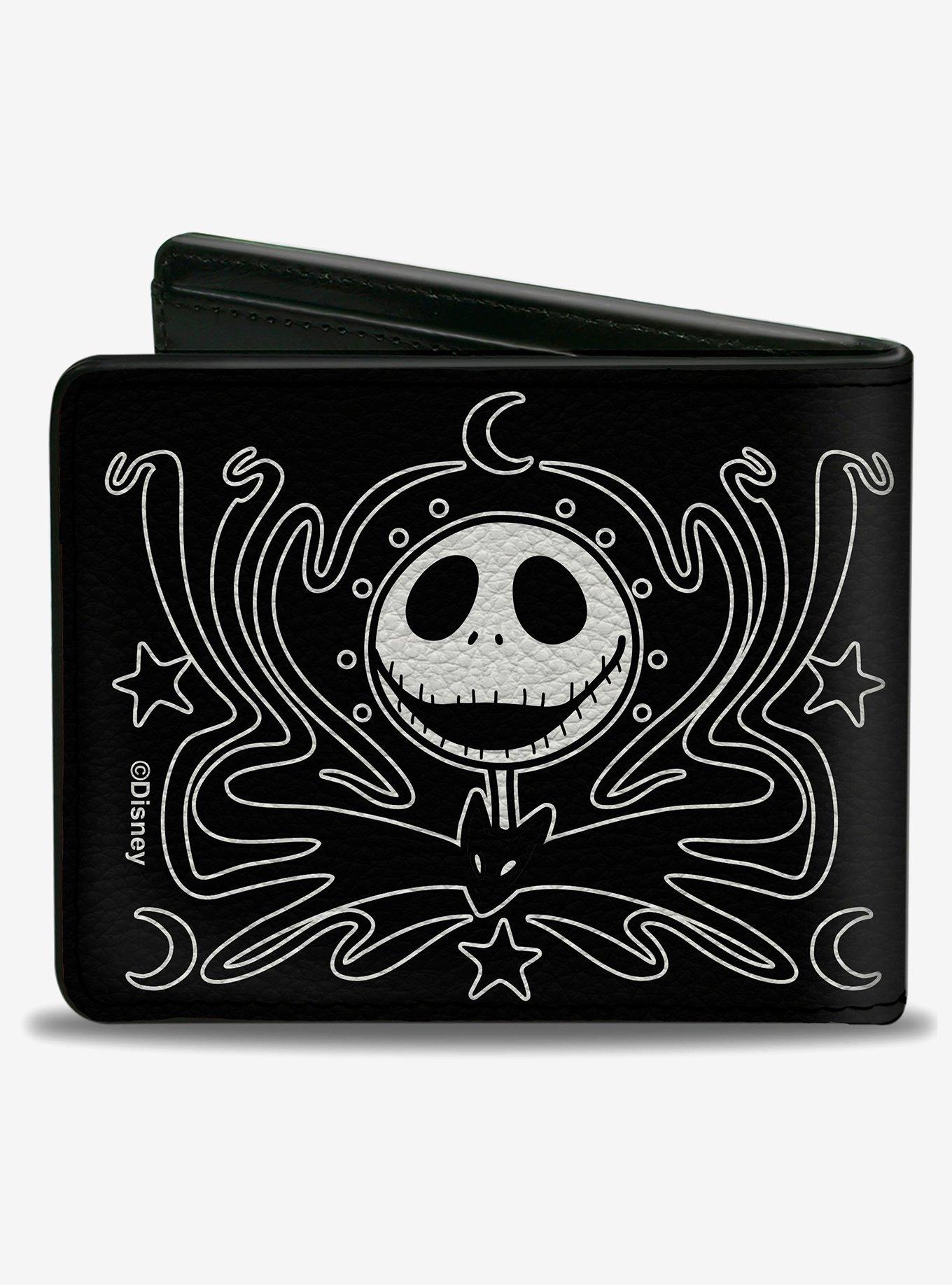 Disney Nightmare Before Christmas Jack Smiling Face Doodle Bifold Wallet, , hi-res
