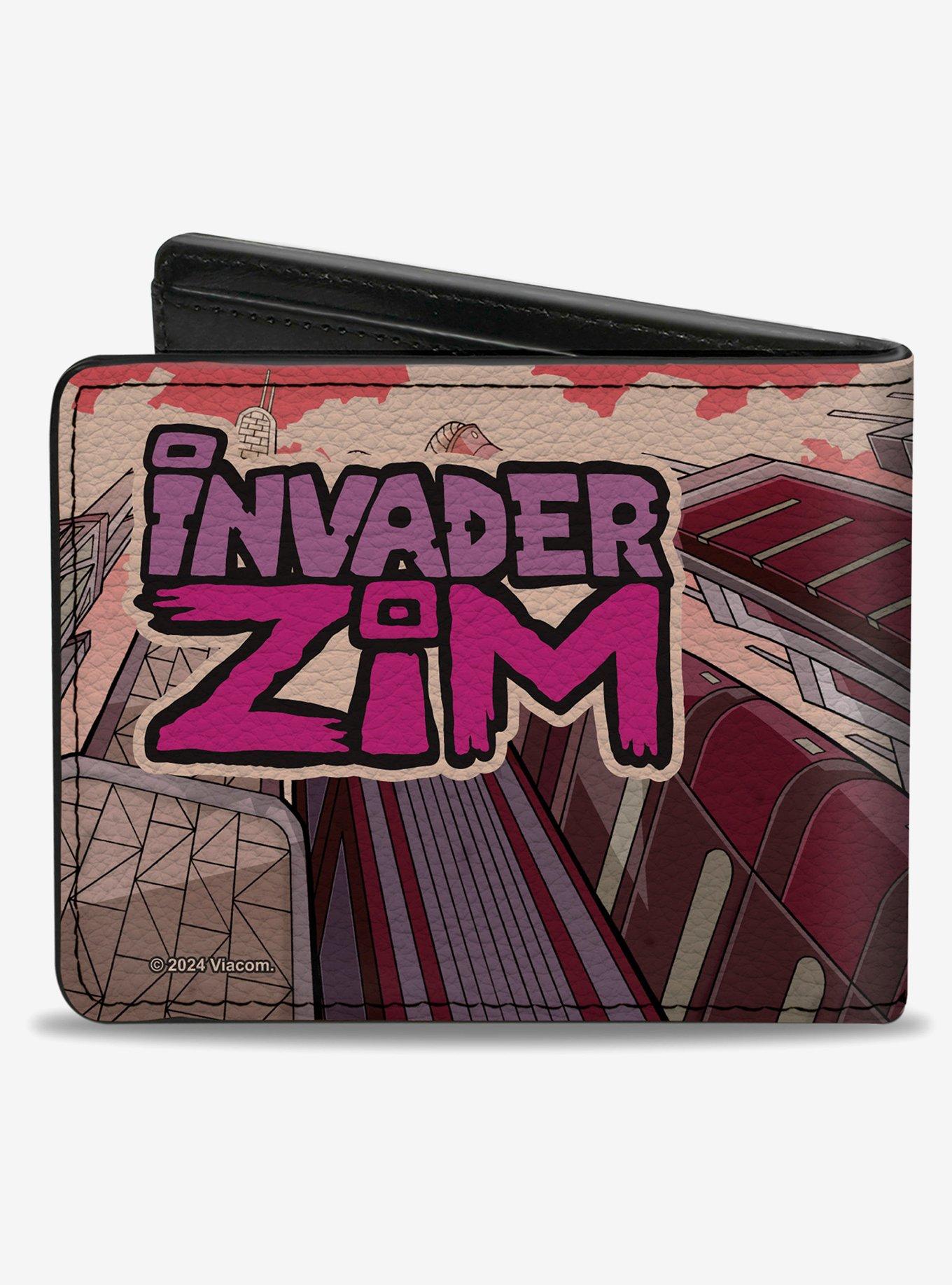 Invader Zim GIR and Piggy Scene With Title Logo Bifold Wallet, , hi-res