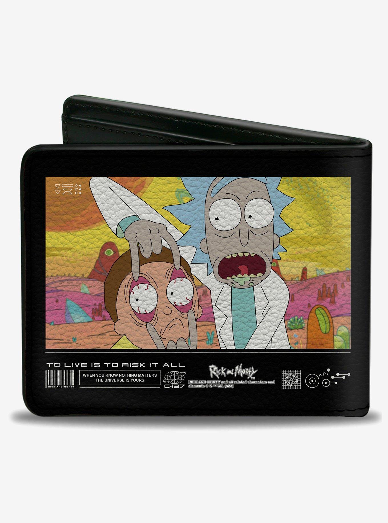 Rick and Morty To Live Is To Risk It All Pose Multi Bifold Wallet, , hi-res