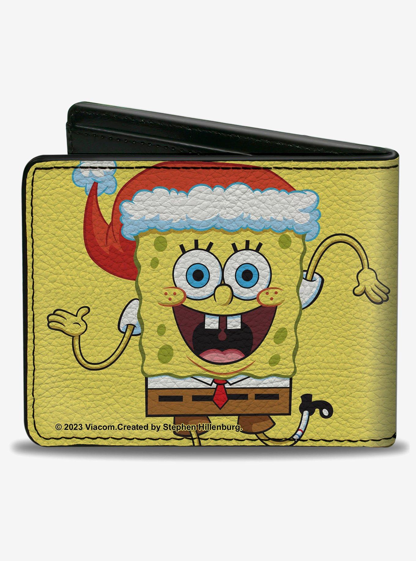 SpongeBob SquarePants Wavy Arms Santa Holiday Pose Bifold Wallet, , alternate