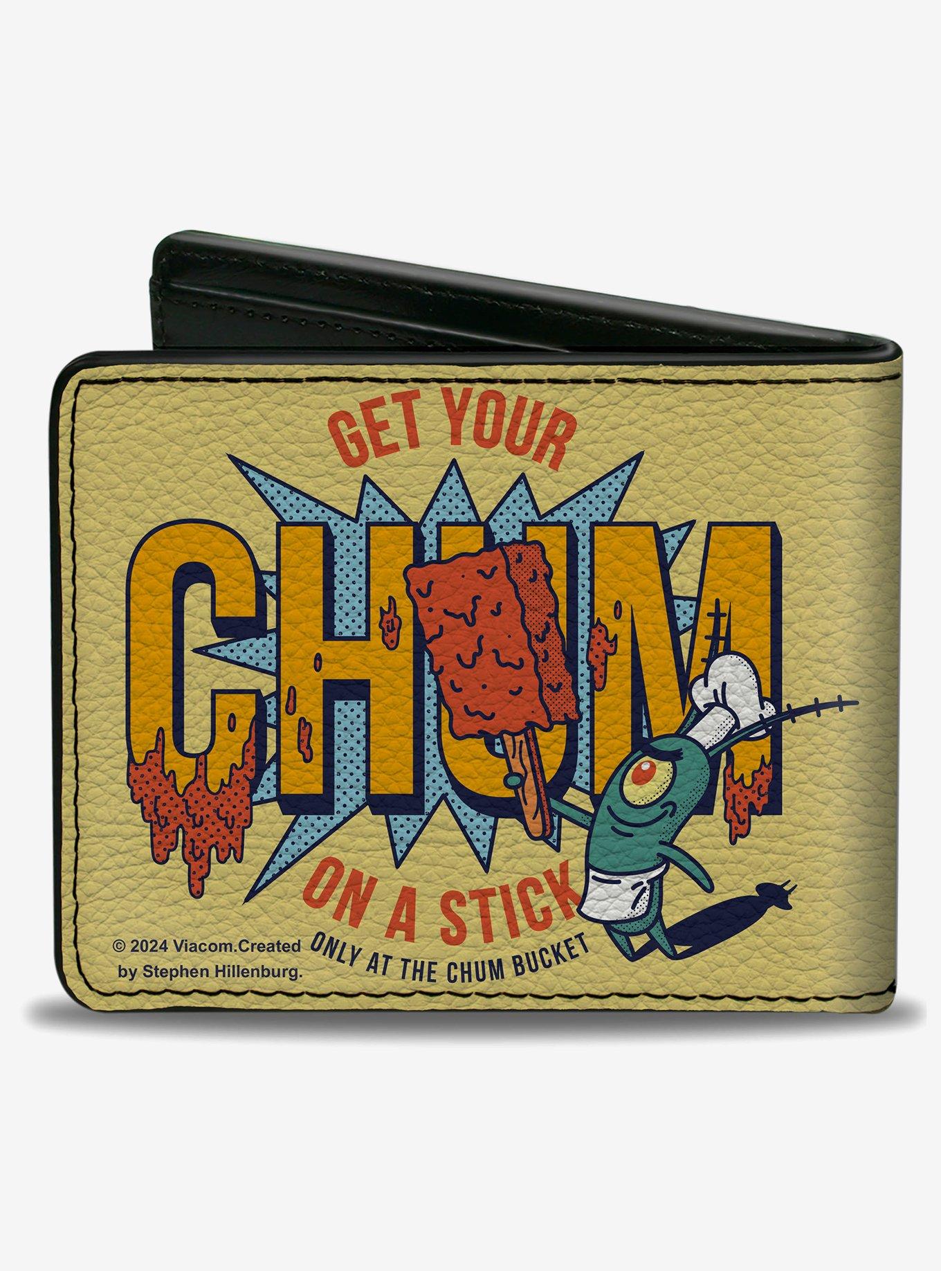 SpongeBob SquarePants Plankton Get Your Chum On A Stick Pose Bifold Wallet, , alternate