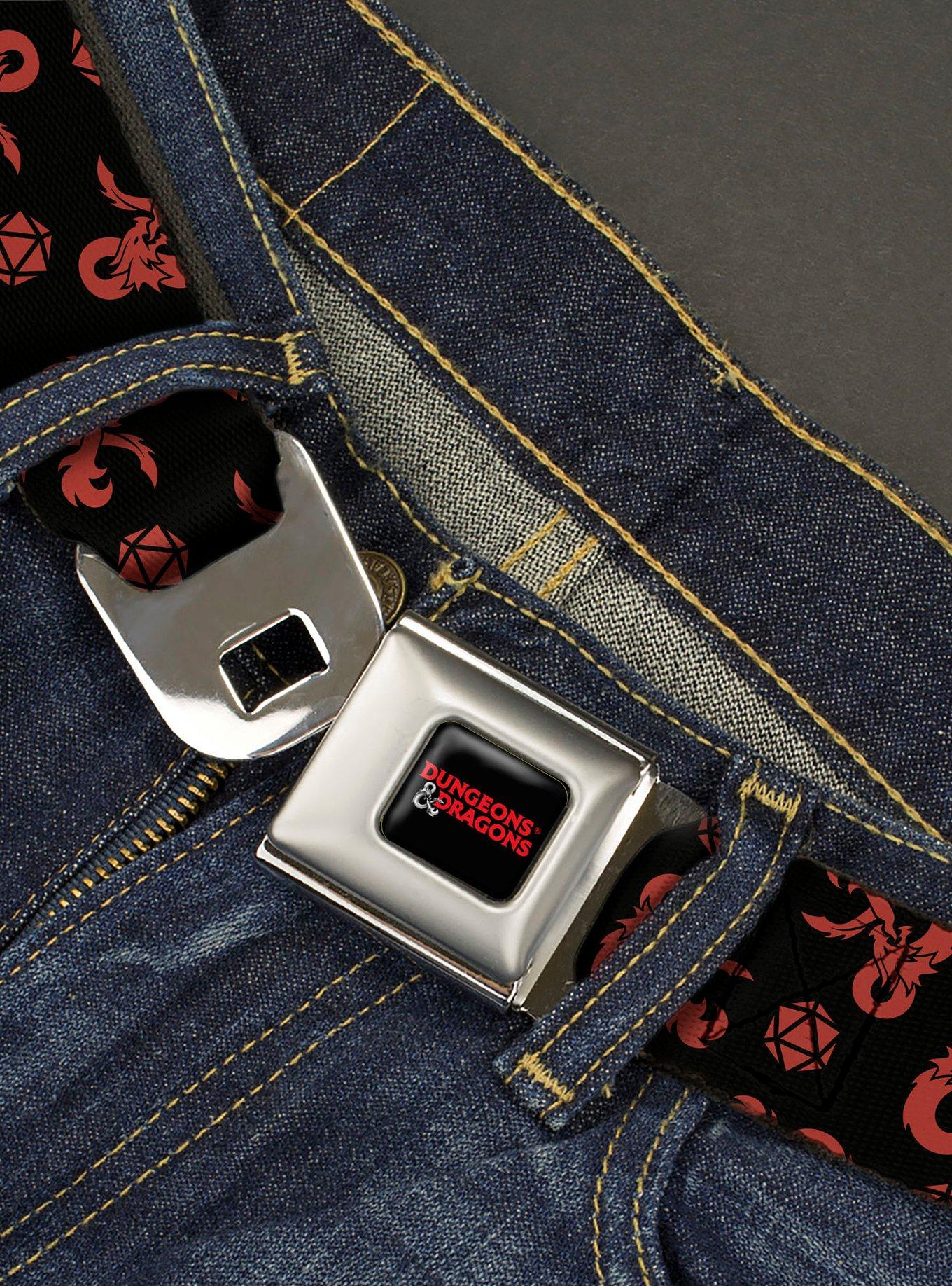 Dungeons & Dragons Ampersand Icon Dice Collage Seatbelt Buckle Belt, , hi-res