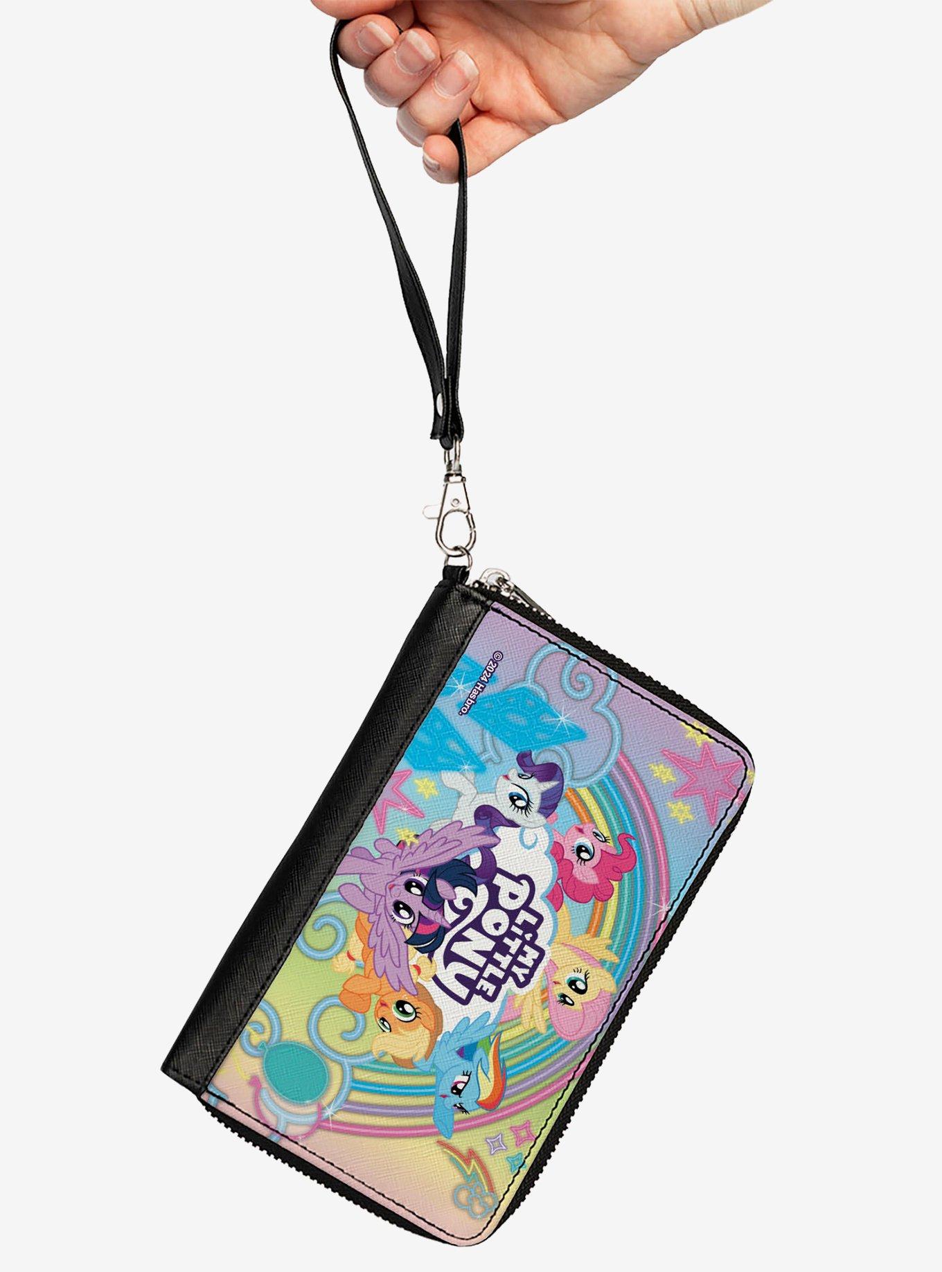 My Little Pony Mane Six Neon Rainbow and Logo Multi Zip Around Wallet, , hi-res