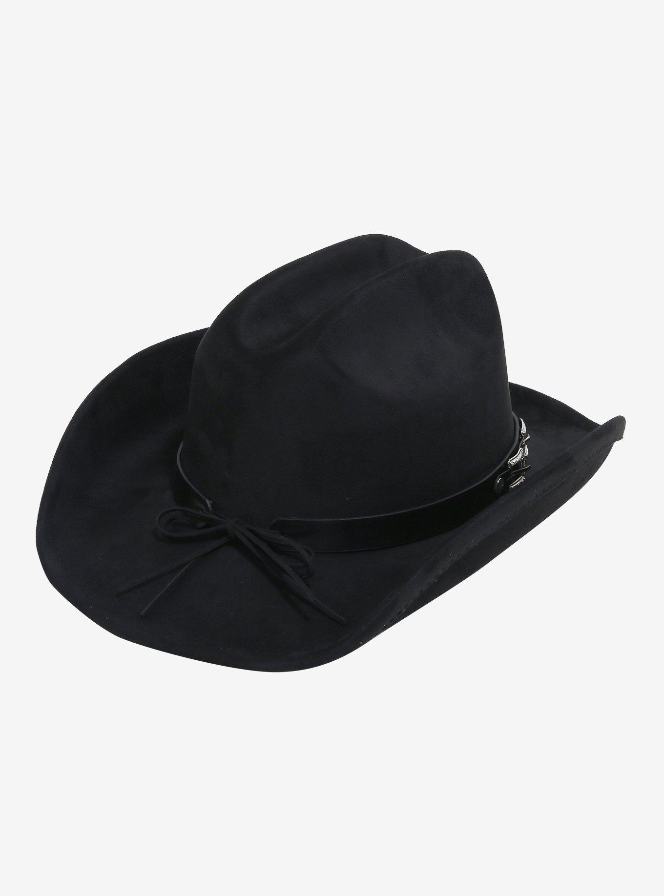 Black Western Buckle Cowboy Hat, , hi-res