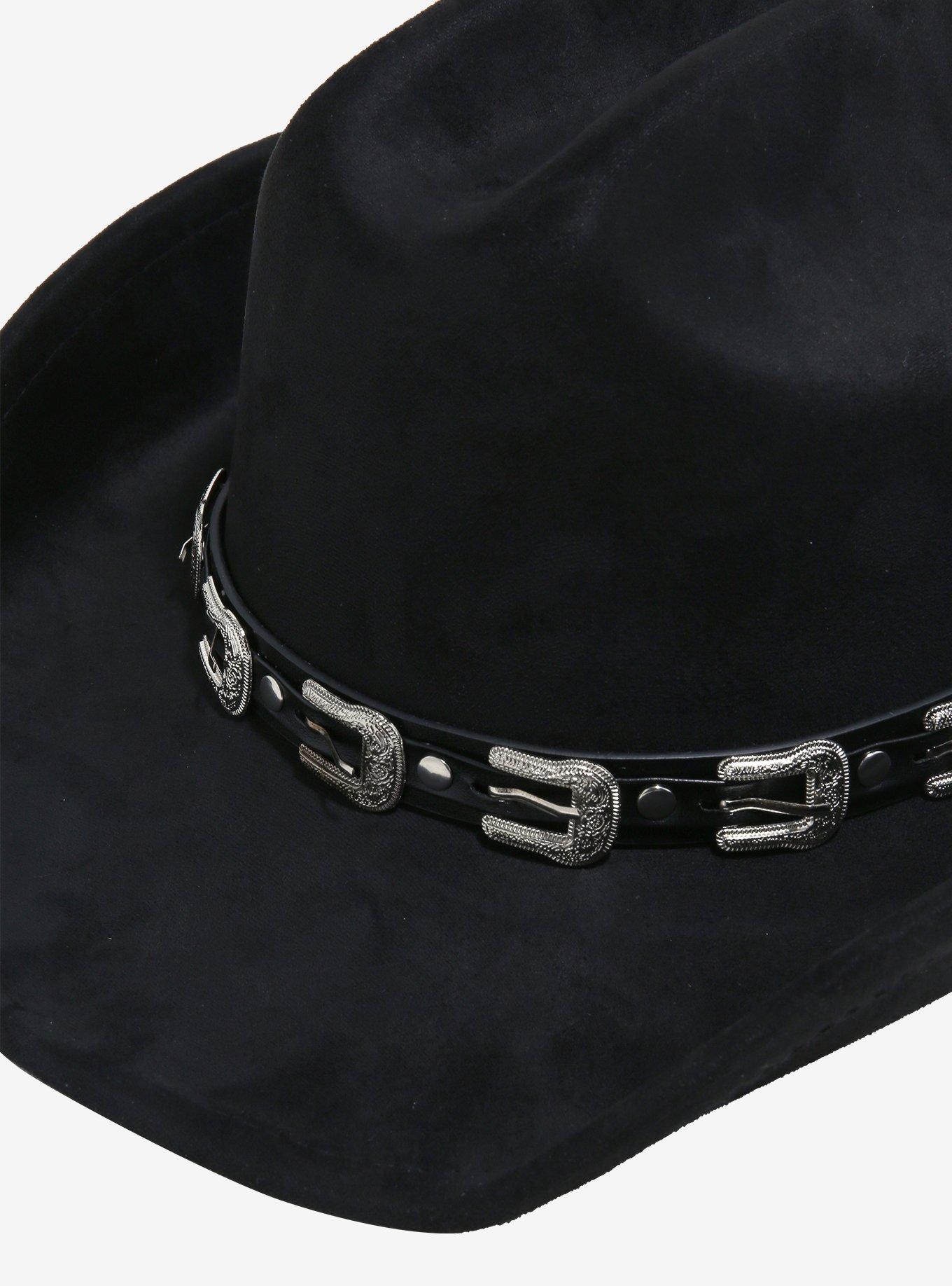 Black Western Buckle Cowboy Hat, , alternate