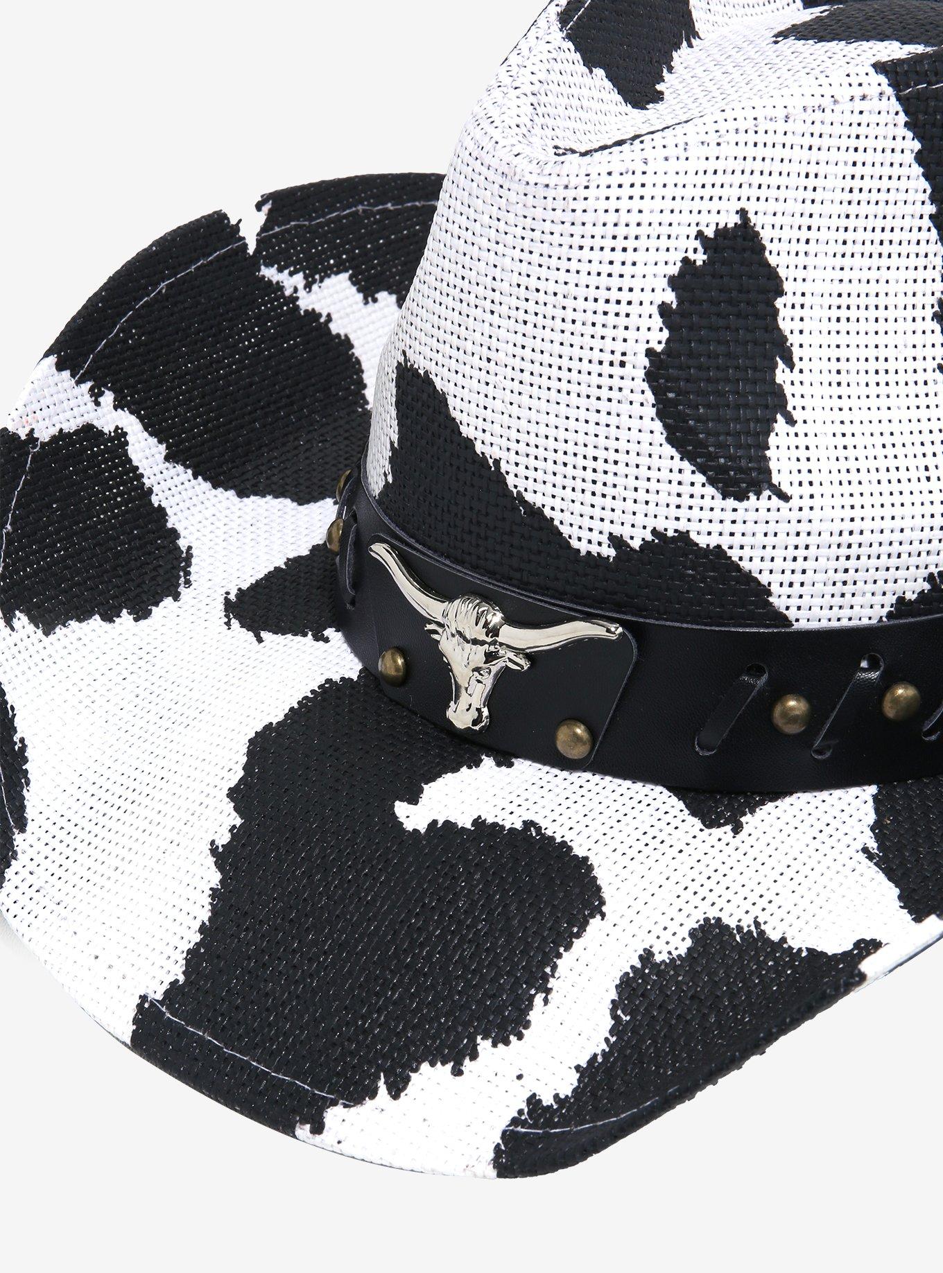 Cow Print Longhorn Cowboy Hat, , alternate