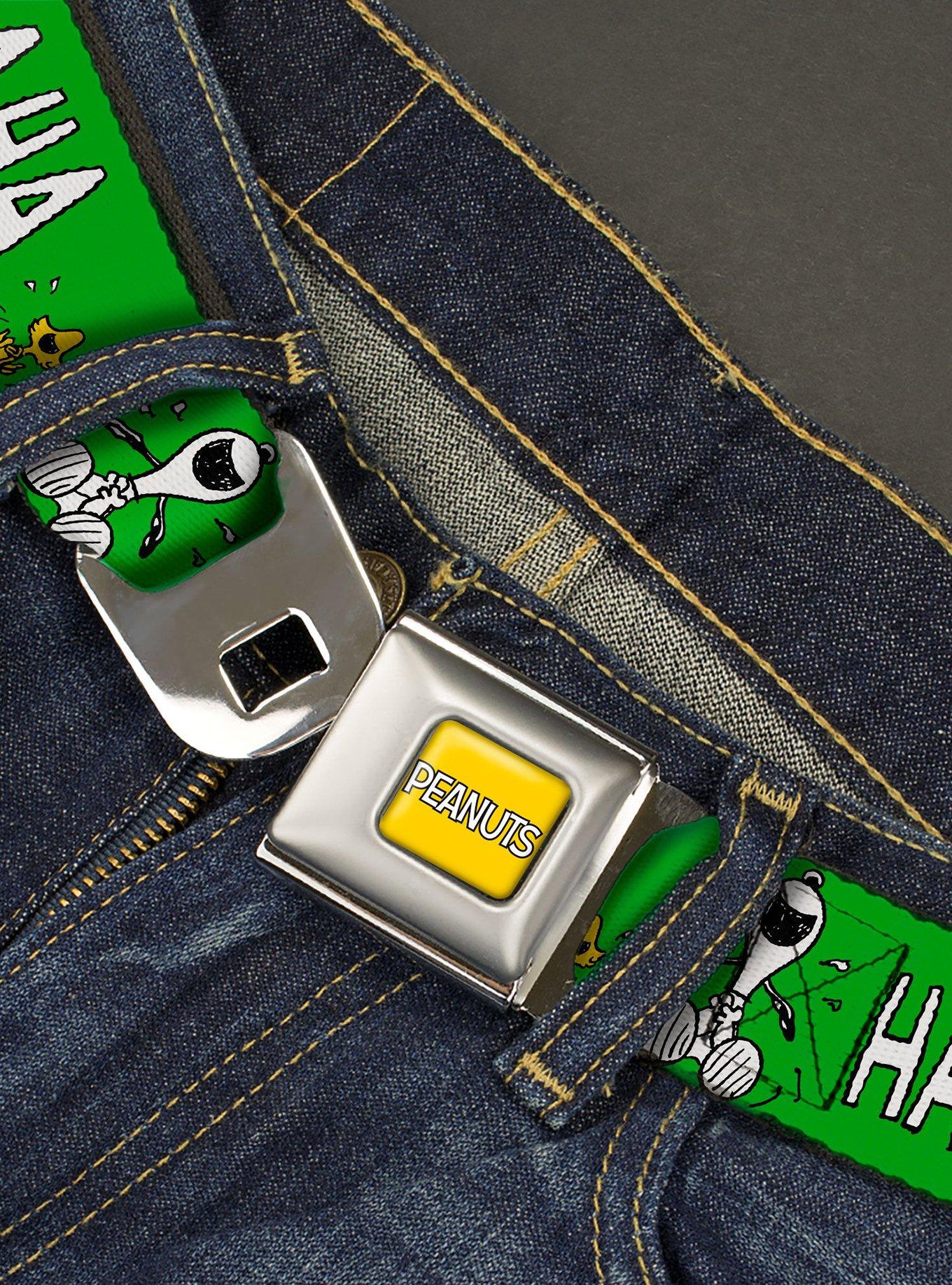 Peanuts Snoopy and Woodstock Laughing Pose Seatbelt Buckle Belt, , hi-res