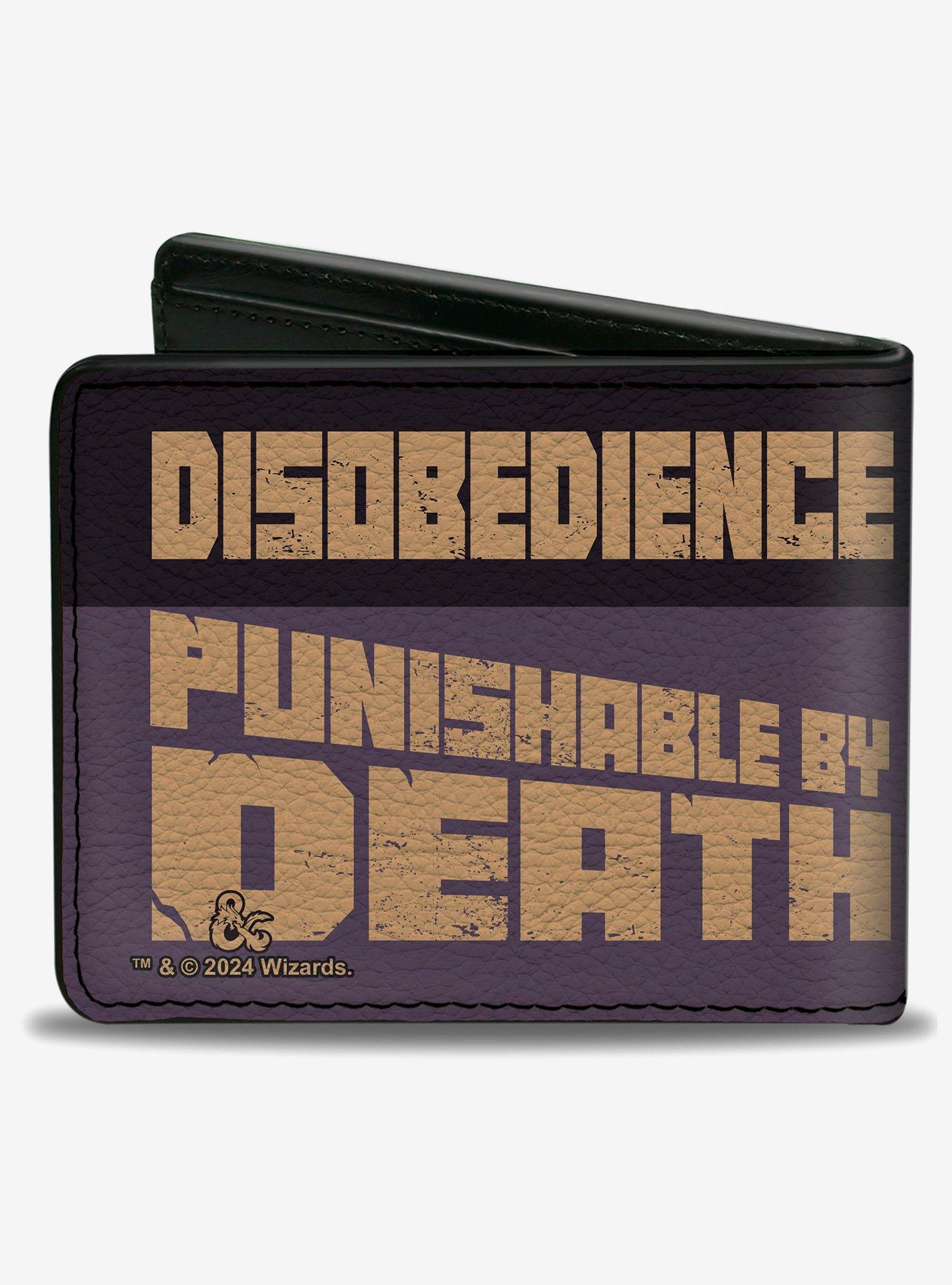 Dungeons & Dragons Disobedience Punishable By Death Bifold Wallet, , hi-res