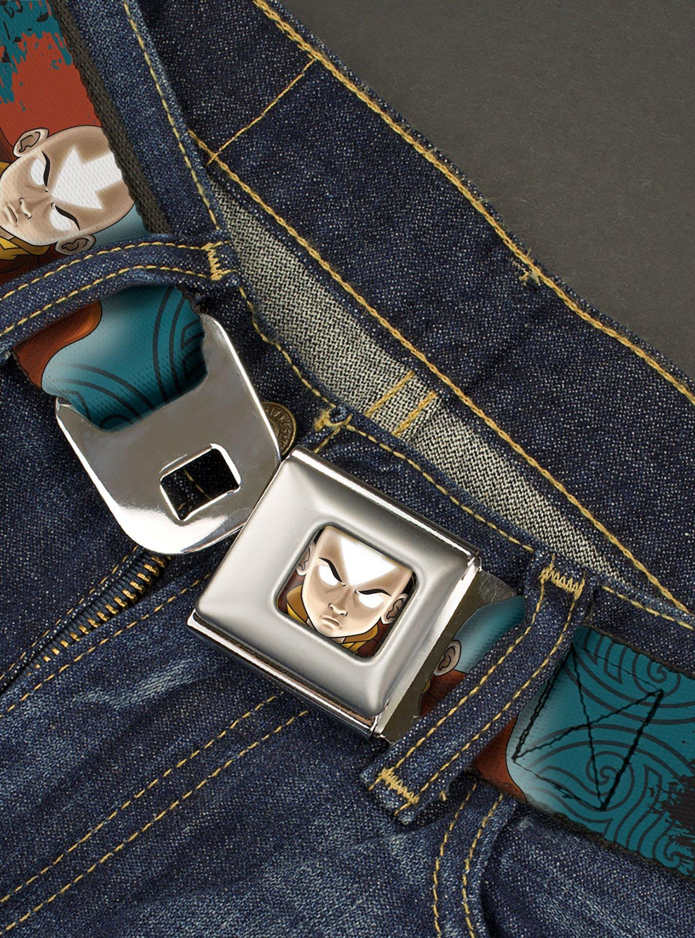 Avatar: The Last Airbender Aang Pose and Title Logo Seatbelt Buckle Belt, , hi-res