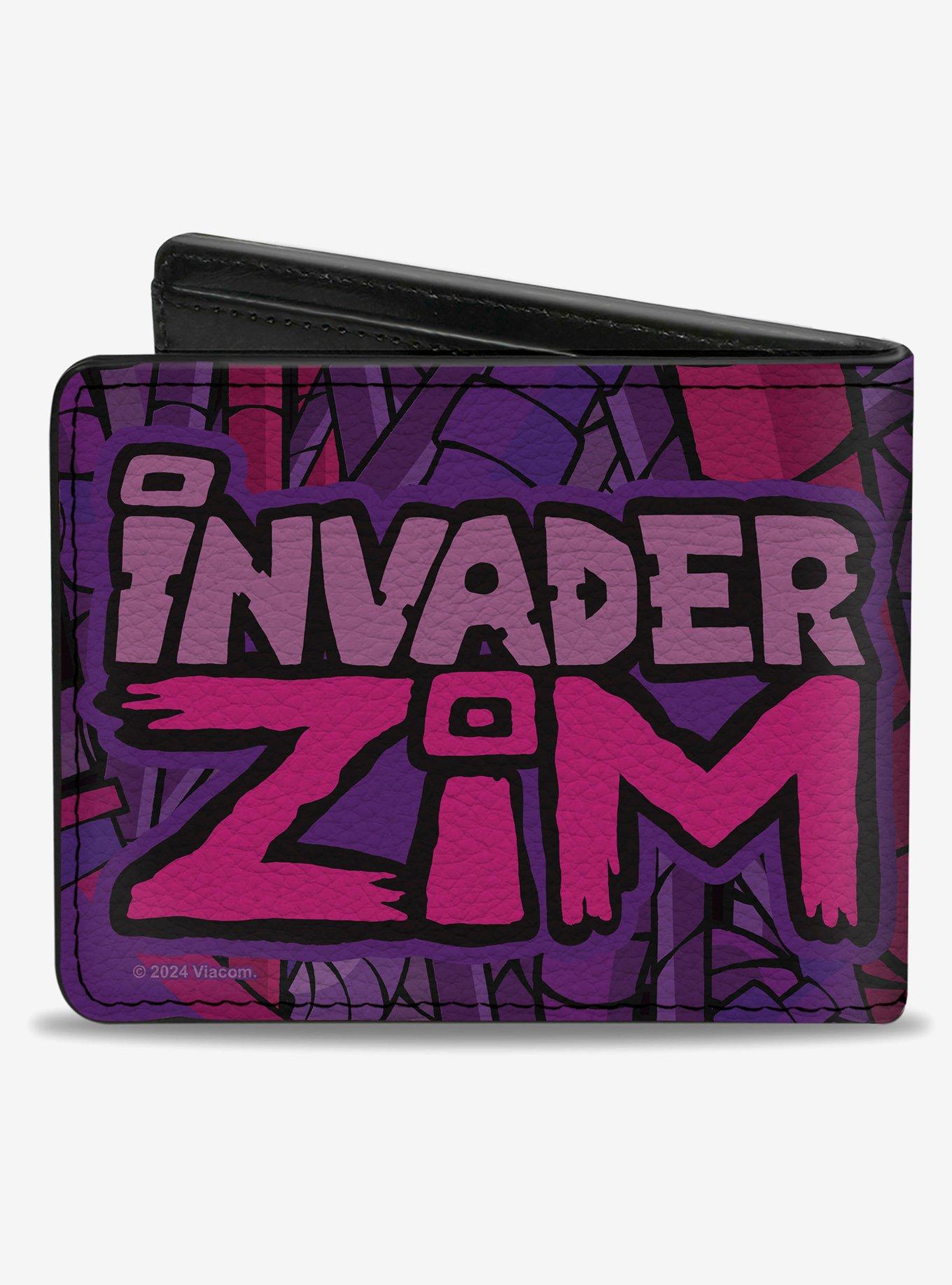 Invader Zim and GIR Voot Cruiser Pose and Logo Purples Bifold Wallet, , alternate