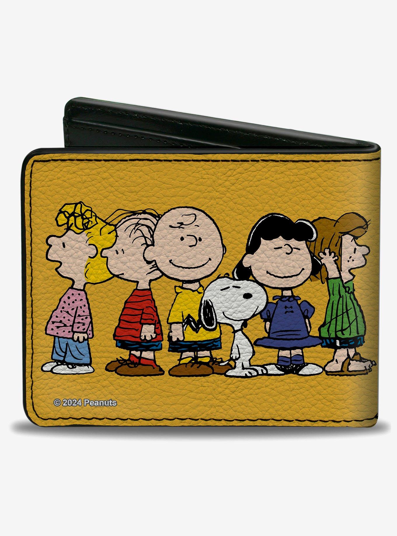 Peanuts Gang Close Up Group Pose Golden Bifold Wallet, , hi-res