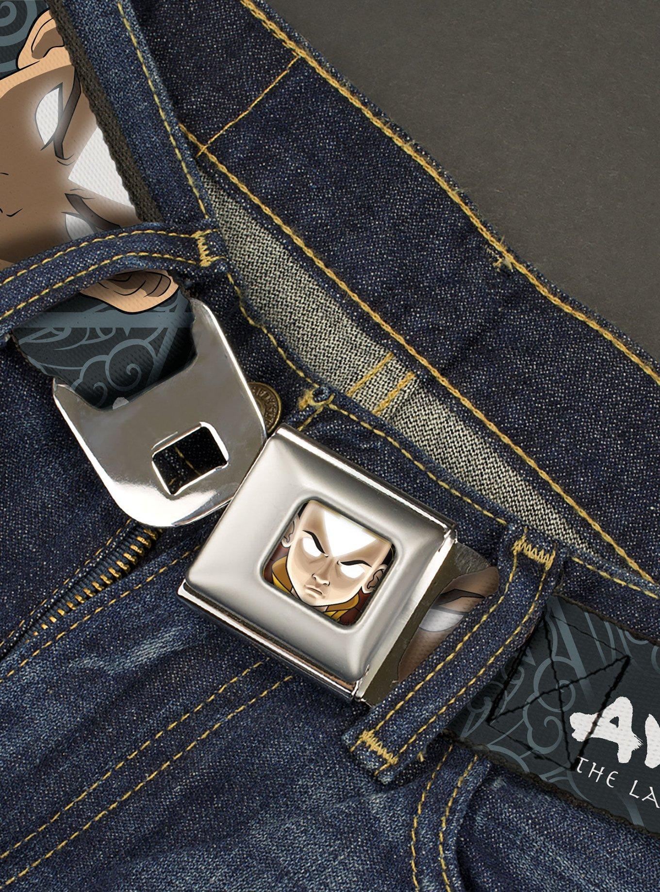 Avatar: The Last Airbender Aang Face Close Up and Title Seatbelt Buckle Belt, , hi-res