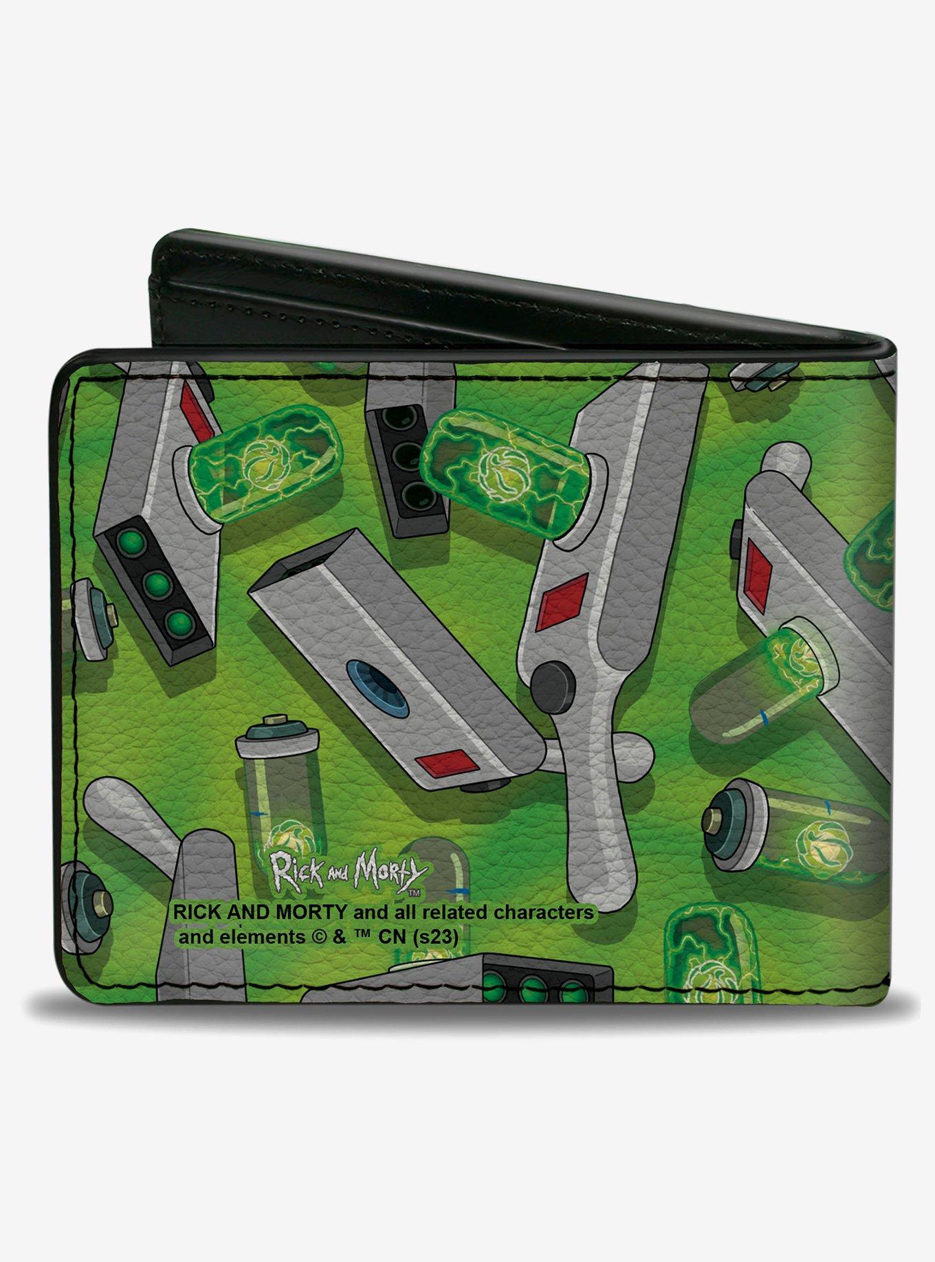 Rick and Morty Portal Gun Collage Bifold Wallet, , alternate