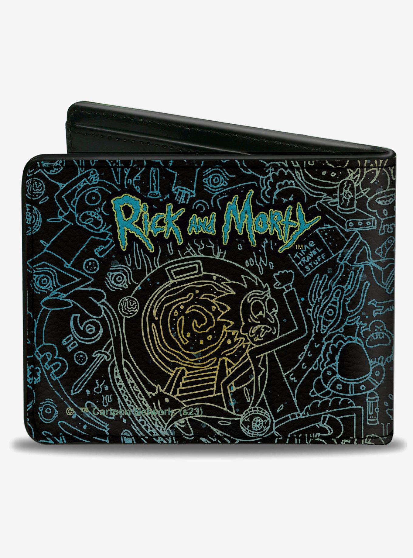 Rick and Morty Portal Chase and Icons Collage Bifold Wallet, , hi-res
