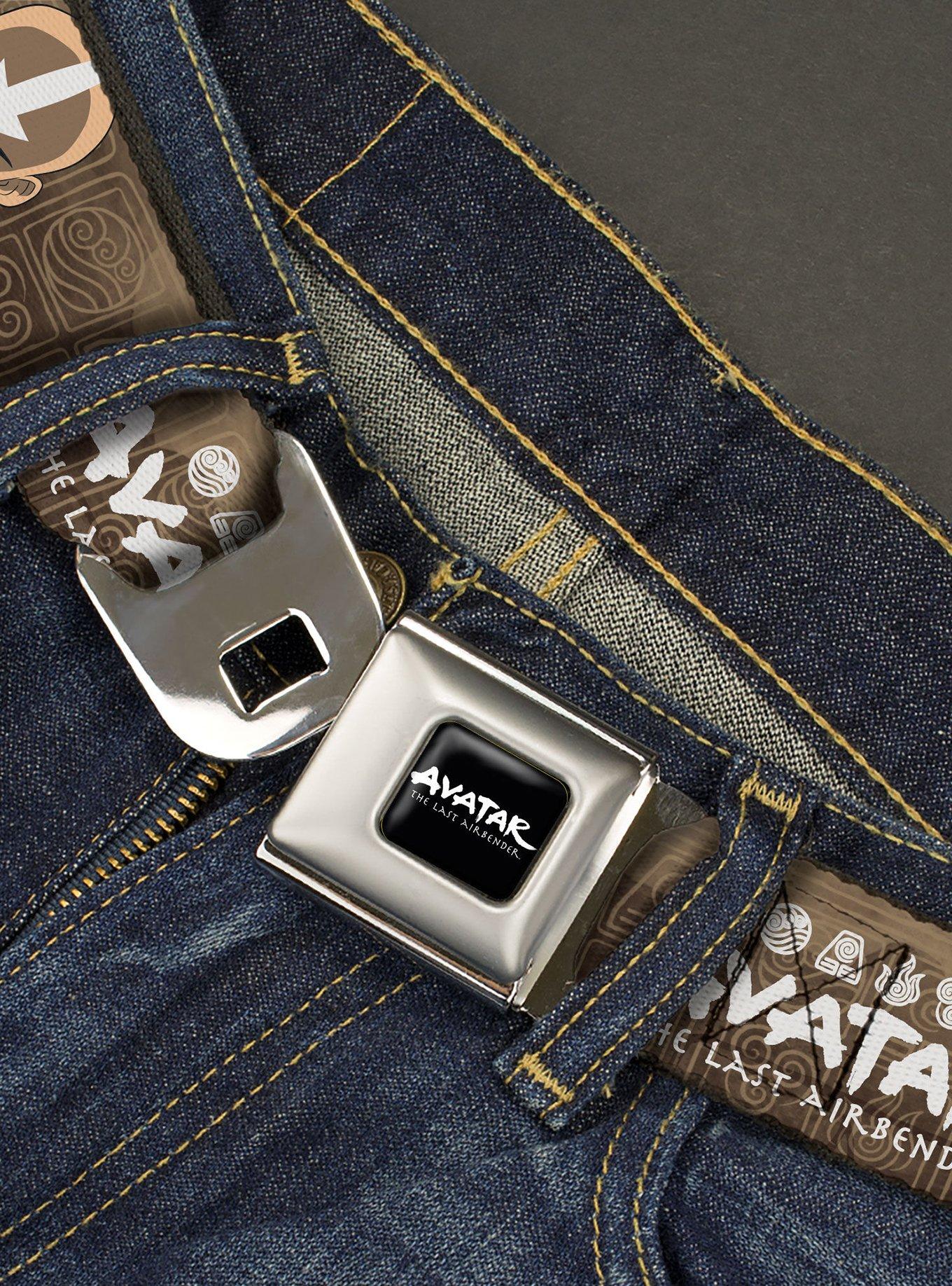 Avatar: The Last Airbender Aang Face Close Up and Logo Seatbelt Buckle Belt, , hi-res