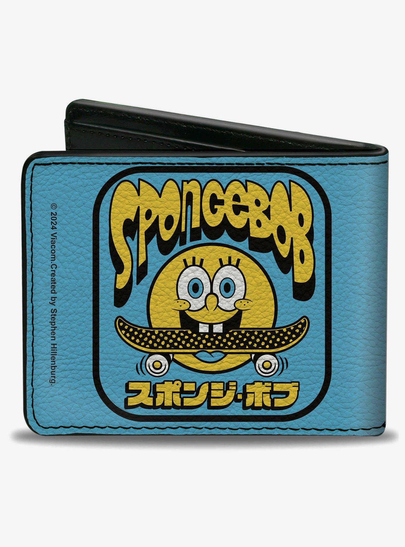 SpongeBob SquarePants Skateboard Smile and Text Bifold Wallet, , alternate