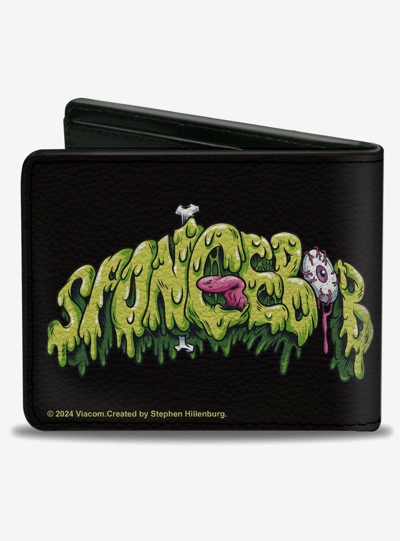SpongeBob SquarePants Slime Text and Skull Bifold Wallet, , hi-res