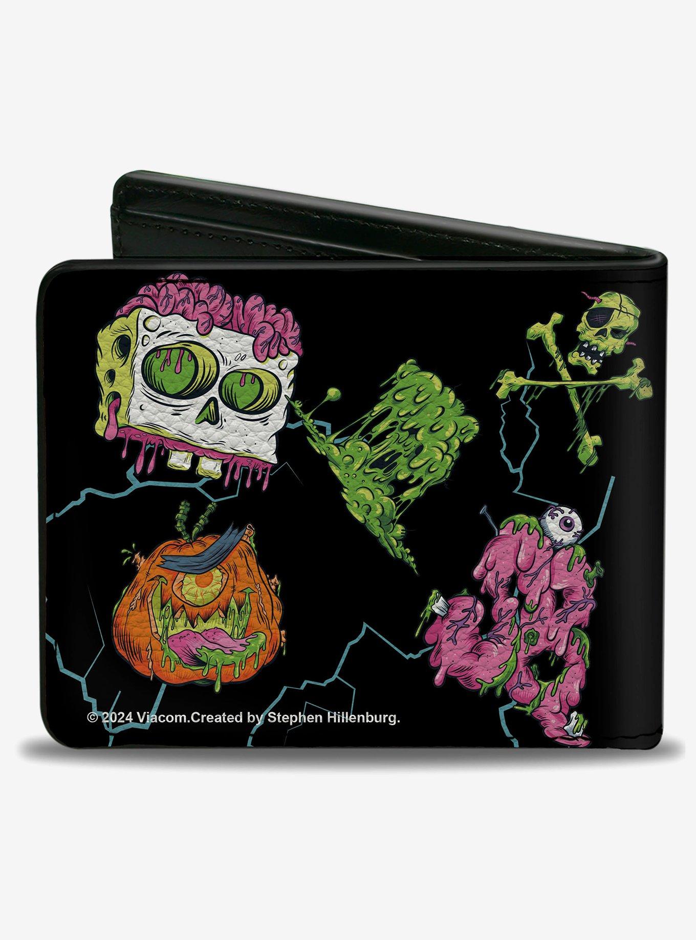 SpongeBob SquarePants Halloween Slime Icons Scattered Bifold Wallet, , hi-res