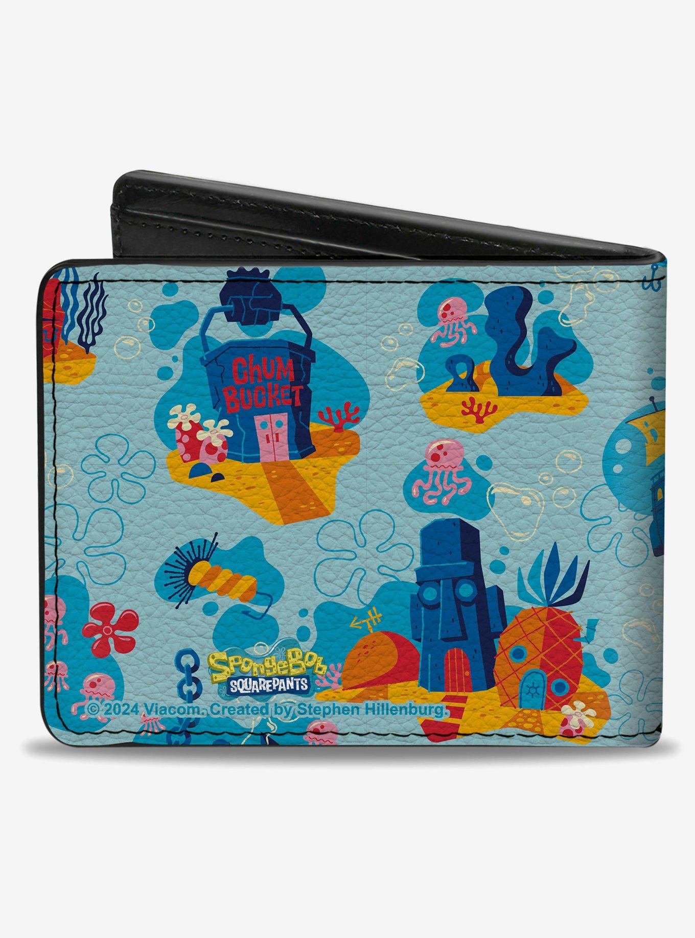 SpongeBob SquarePants Under The Sea Icons Collage Bifold Wallet, , hi-res