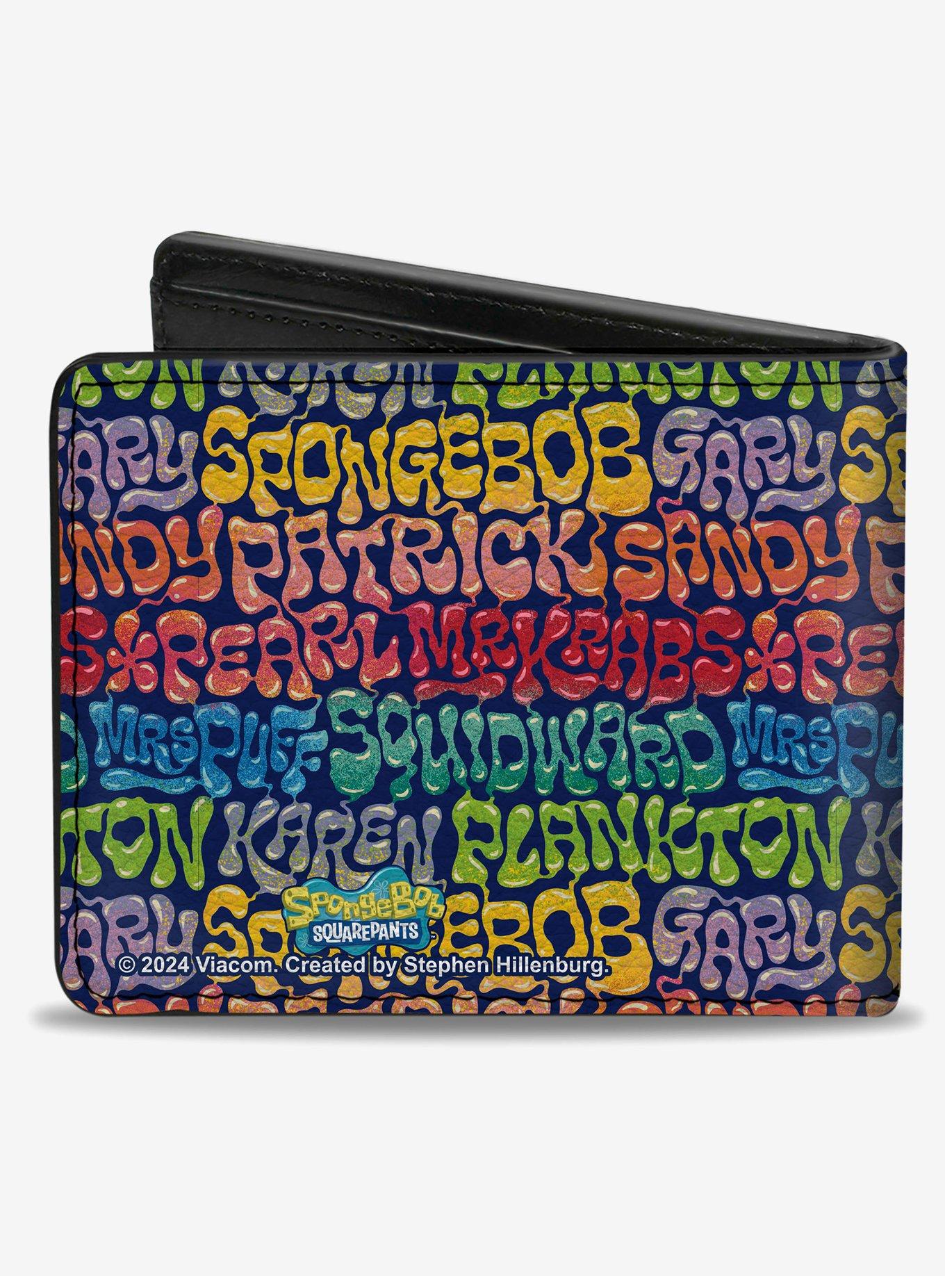 SpongeBob SquarePants and Friends Names Collage Bifold Wallet, , hi-res