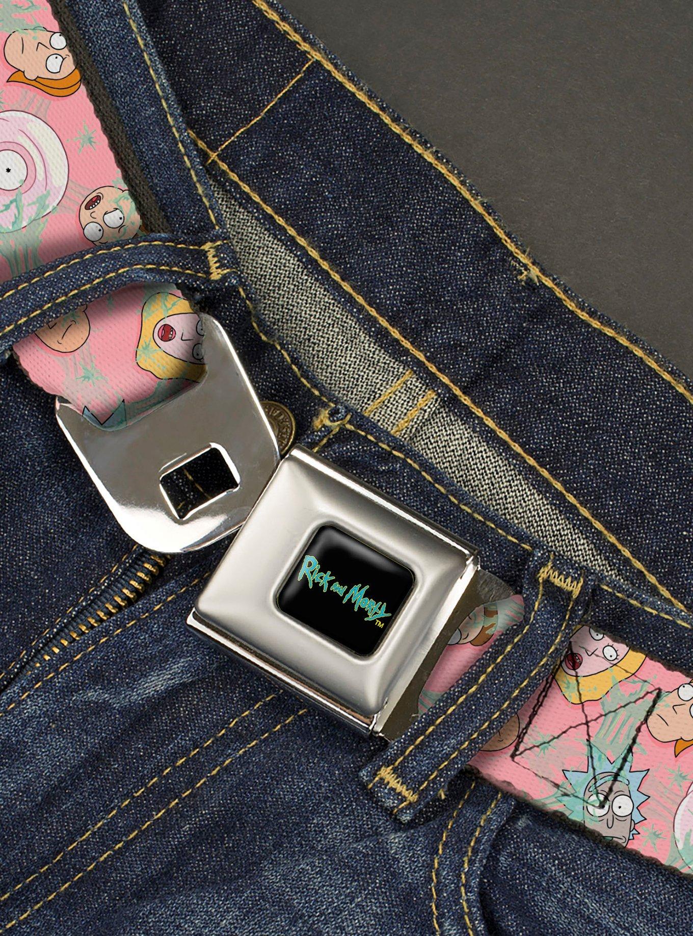 Rick and Morty Smith Family and Sticky Faces Seatbelt Buckle Belt, , hi-res