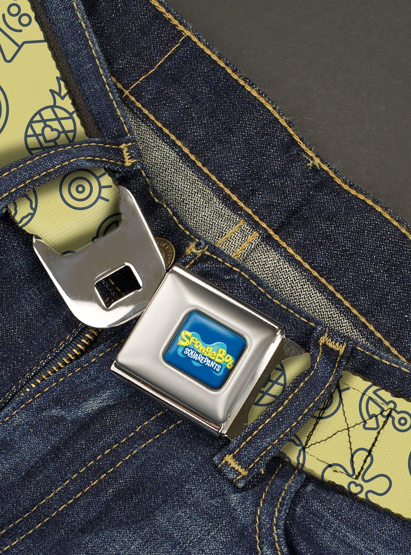 SpongeBob SquarePants and Friends Line Art Collage Seatbelt Buckle Belt, , hi-res
