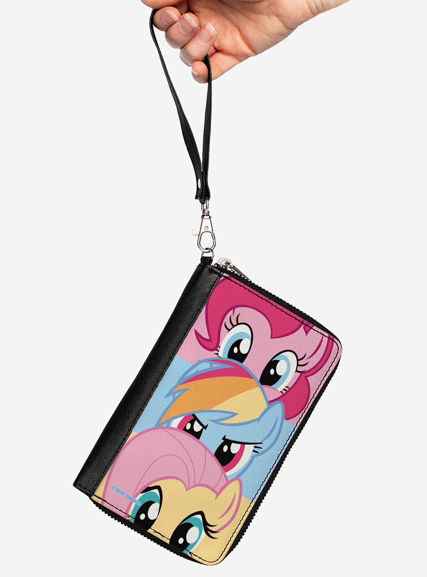 My Little Pony Pinkie Pie Rainbow Dash Fluttershy Face Stack Zip Around Wallet, , hi-res