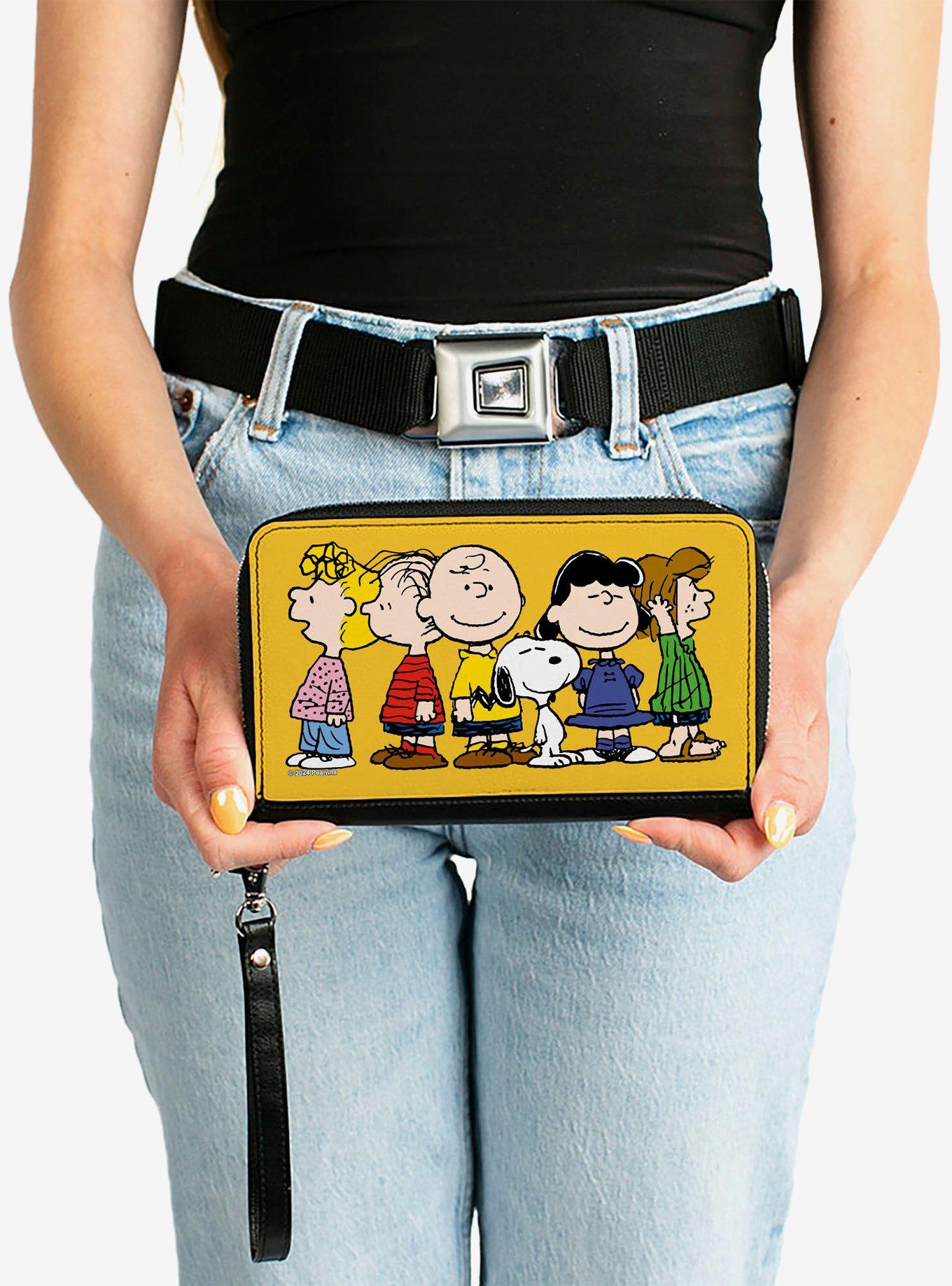 Peanuts Gang Close Up Group Pose Golden Zip Around Wallet, , hi-res