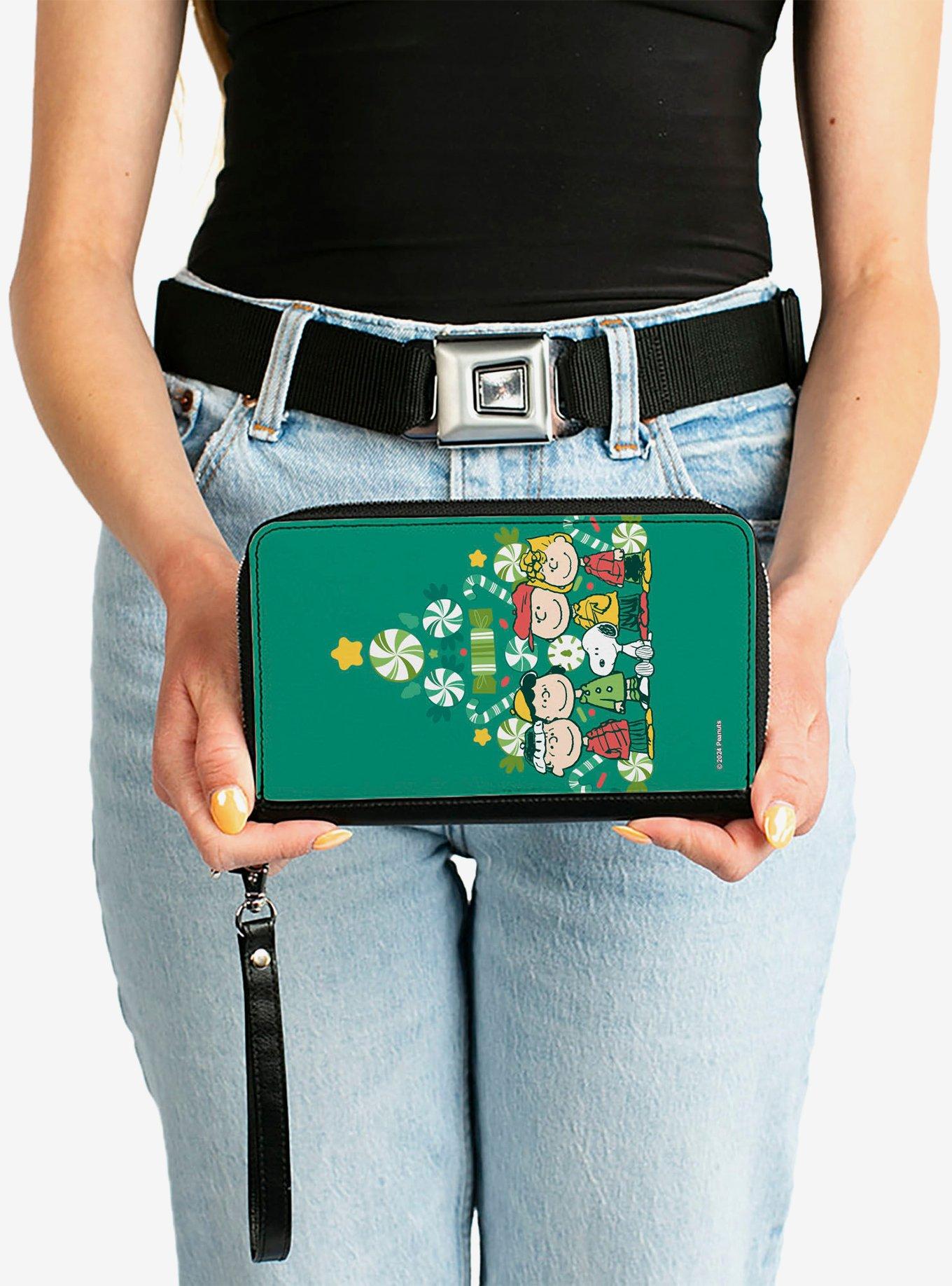 Peanuts Holiday Christmas Tree Group Pose Zip Around Wallet, , hi-res