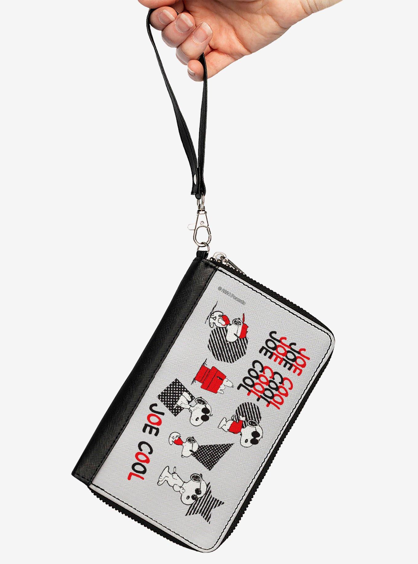 Peanuts Joe Cool Snoopy Poses and Text Zip Around Wallet, , hi-res