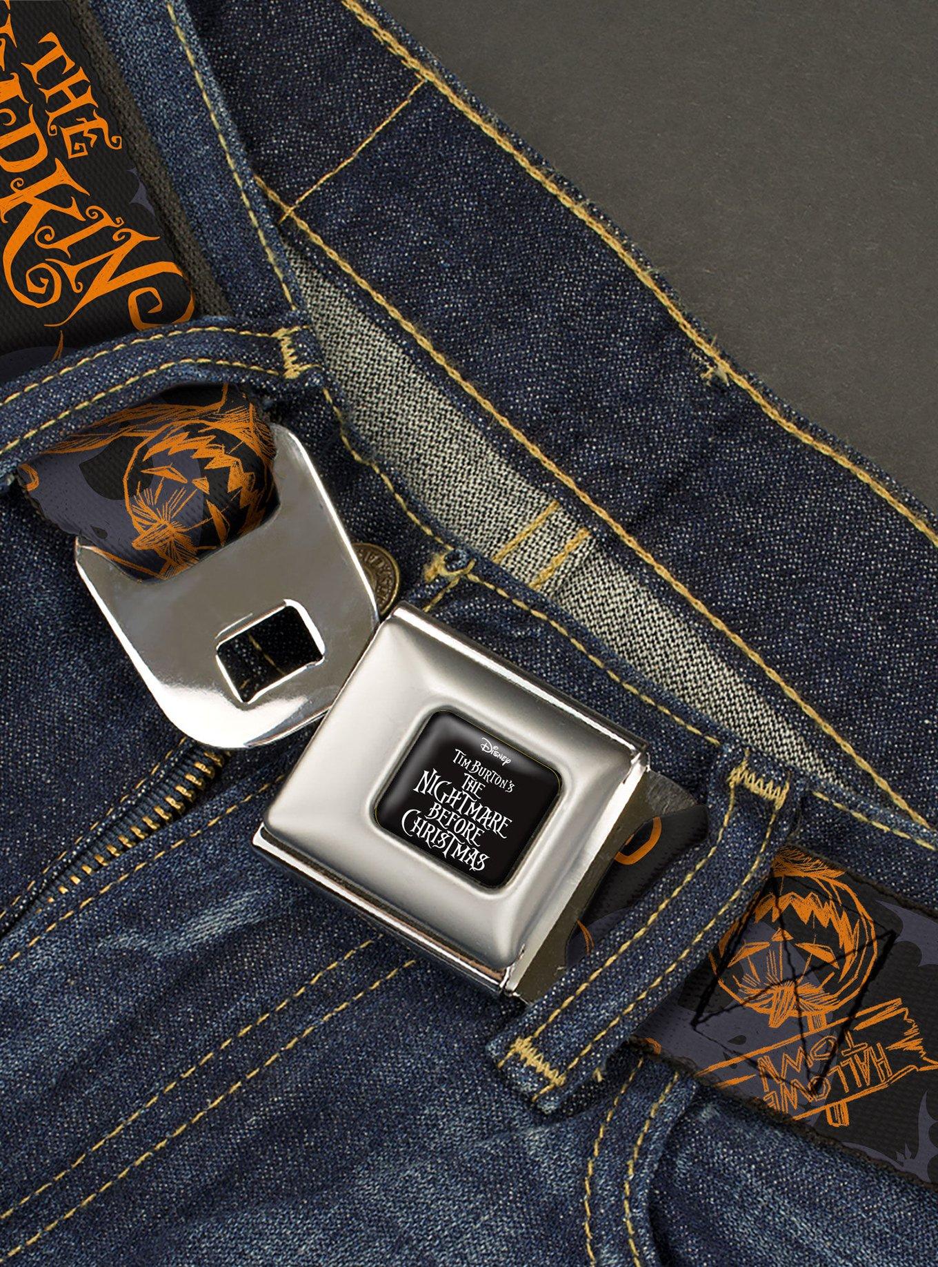 Disney Nightmare Before Christmas The Pumpkin King Seatbelt Buckle Belt, BLACK, alternate - view 2