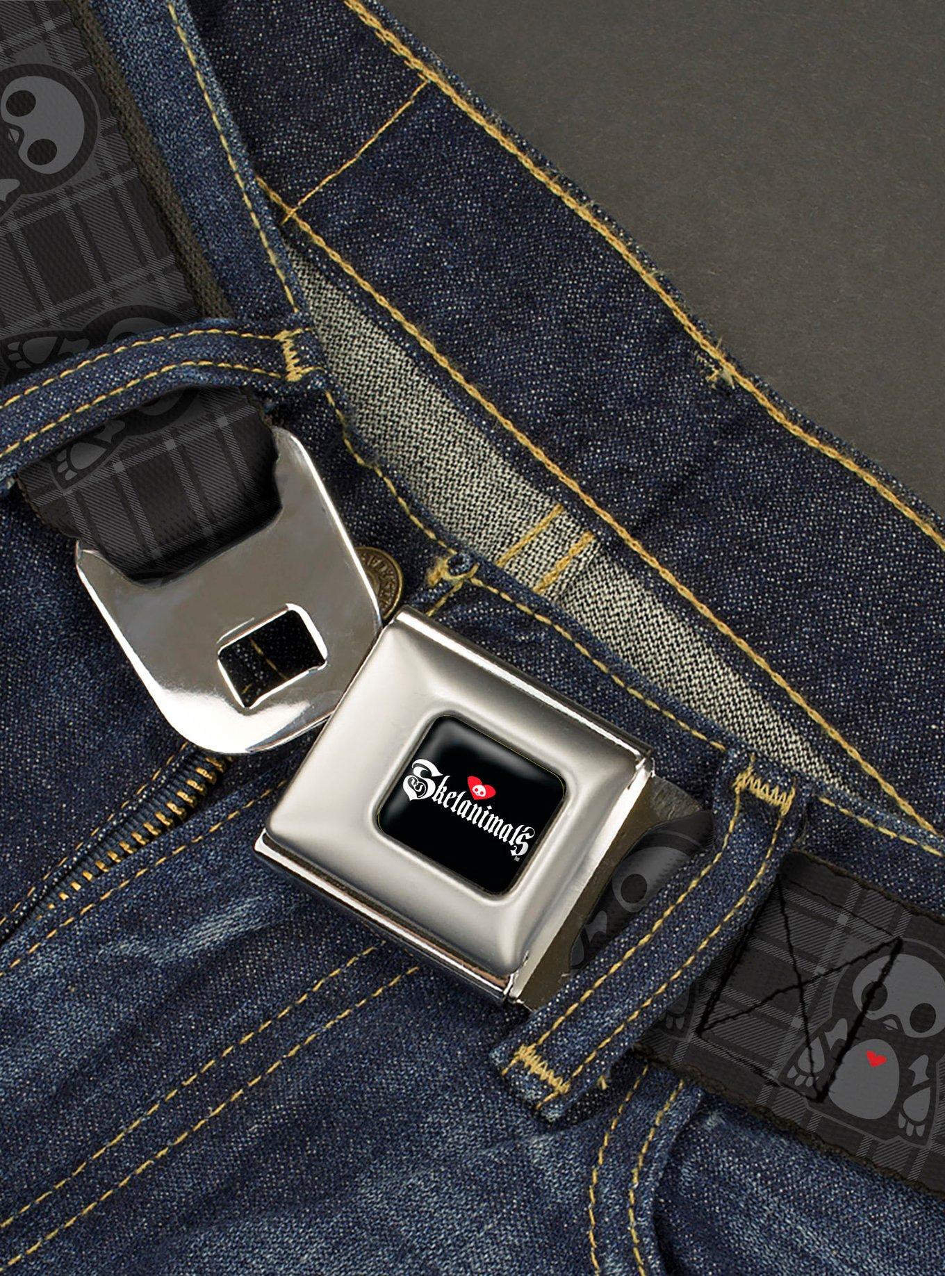 Skelanimals Pen The Penguin Pose Plaid Seatbelt Buckle Belt, , hi-res