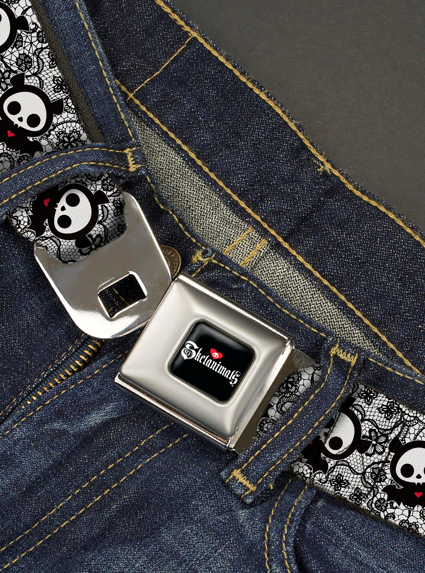 Skelanimals Diego The Bat Pose Lace Print Seatbelt Buckle Belt, , hi-res