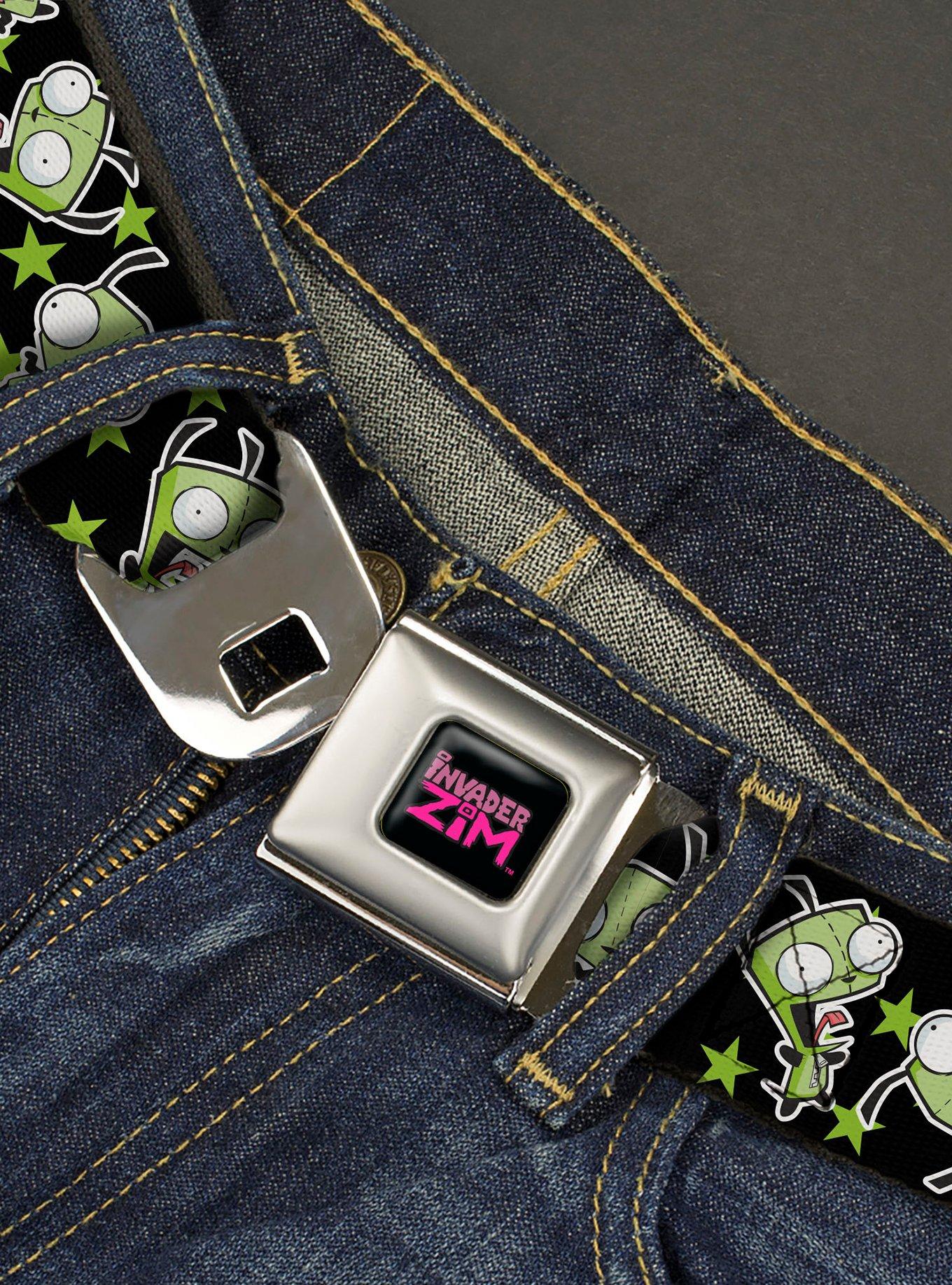 Invader Zim GIR Poses and Stars Seatbelt Buckle Belt, , hi-res