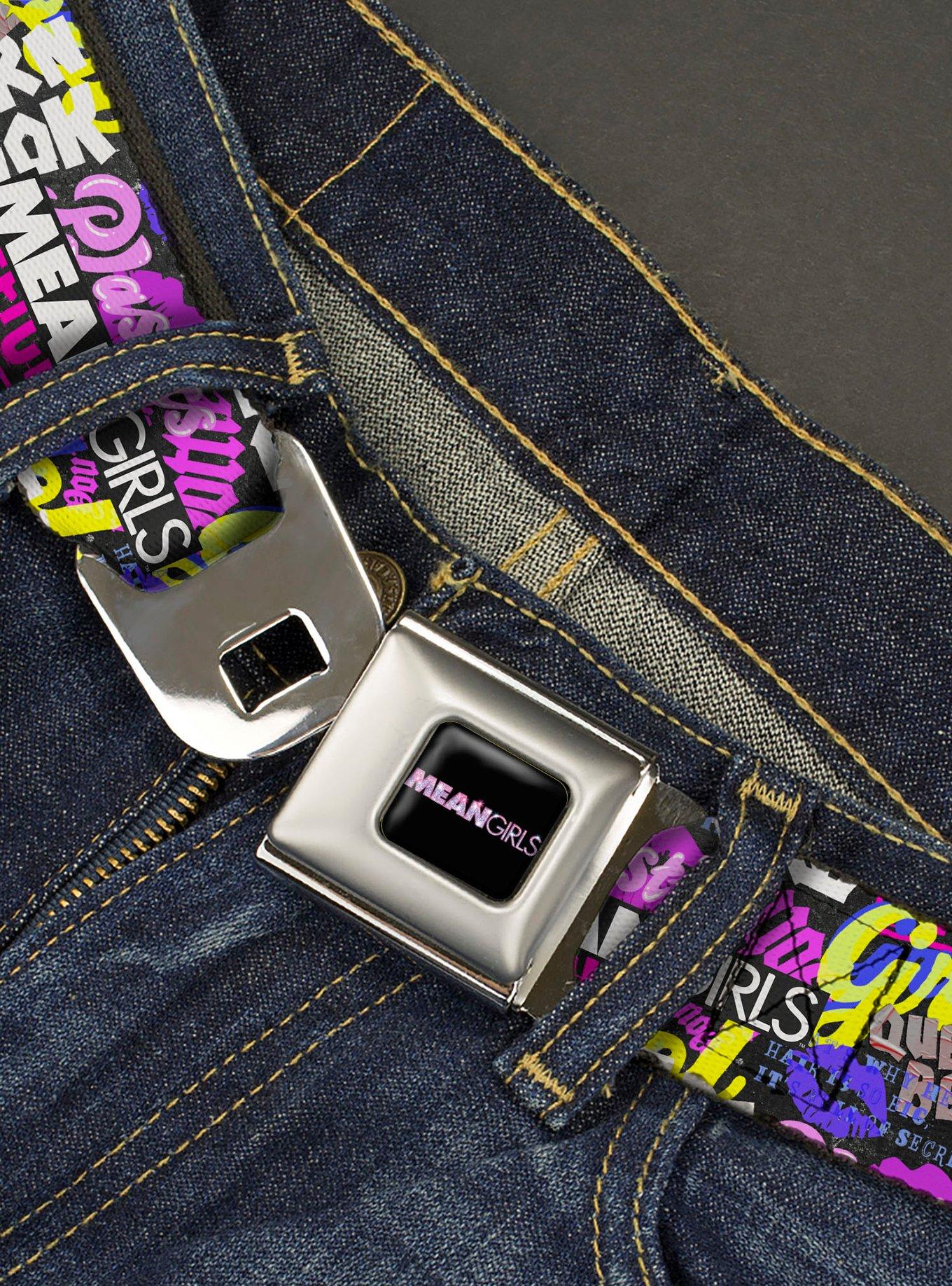 Mean Girls Catch Phrases Collage Seatbelt Buckle Belt, , hi-res