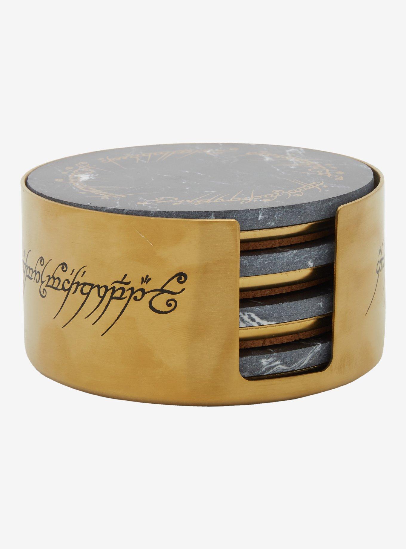 The Lord of the Rings One Ring Script Coaster Set — BoxLunch Exclusive, , hi-res