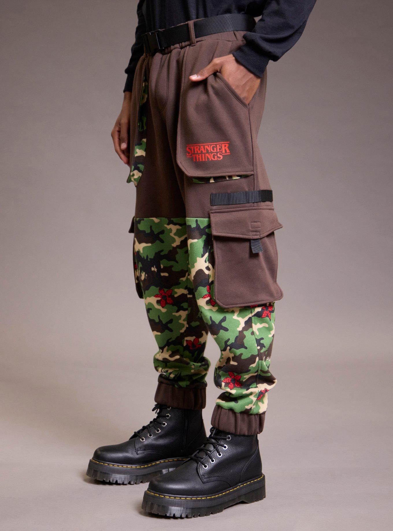 Stranger Things Demogorgon Camouflage Cargo Jogger Sweatpants, MULTI, alternate