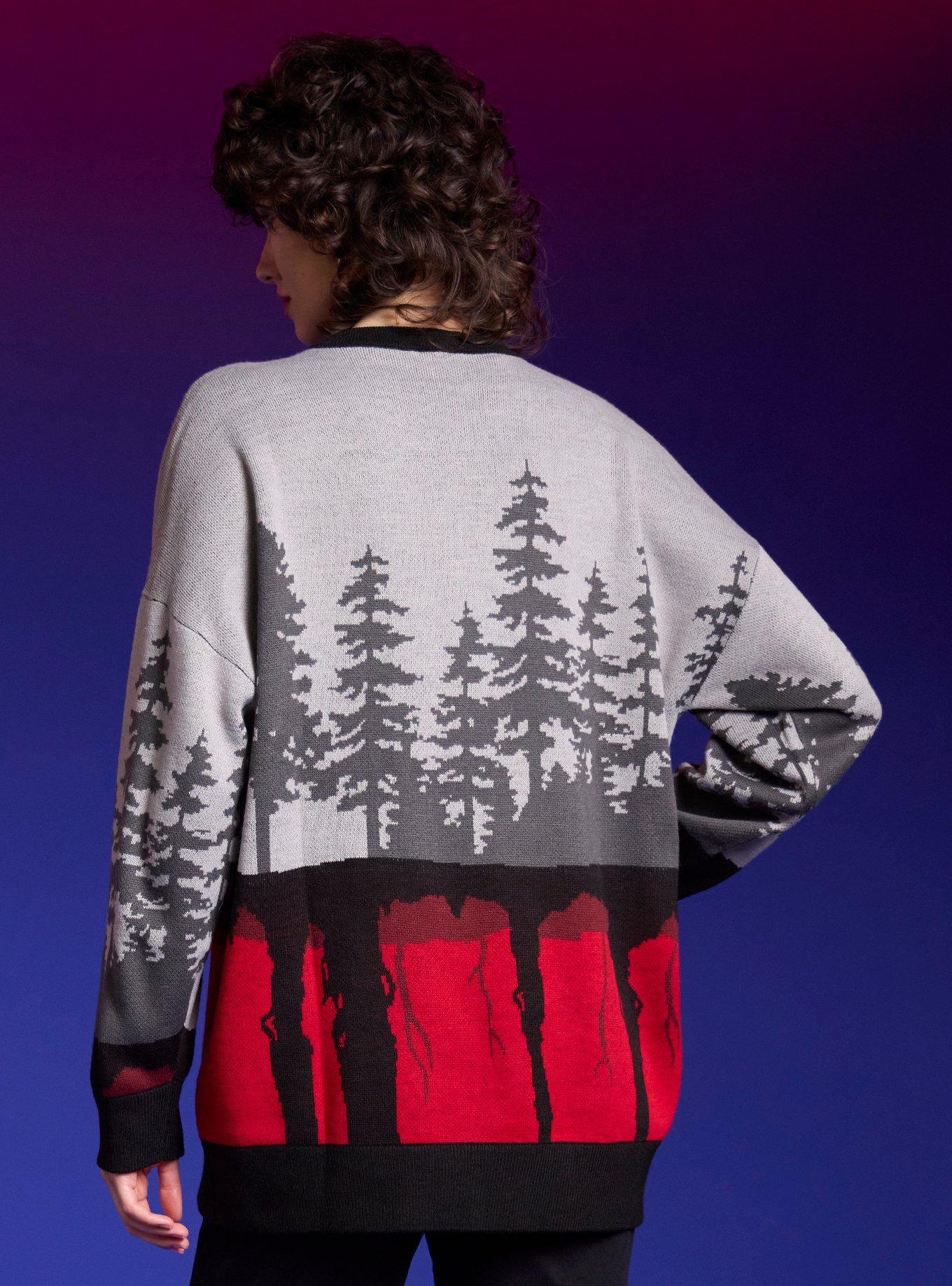 Stranger Things Hawkins & Upside Down Girls Intarsia Sweater, MULTI, alternate