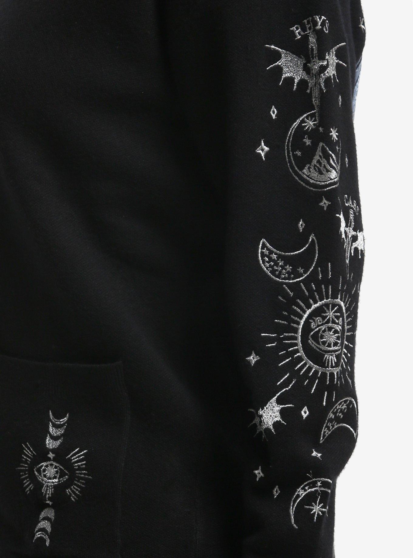 A Court Of Thorns And Roses Embroidered Icons Girls Oversized Cardigan, MULTI, alternate