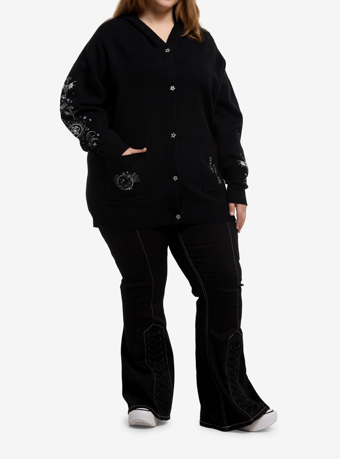 A Court Of Thorns And Roses Embroidered Icons Girls Oversized Cardigan Plus Size, , hi-res