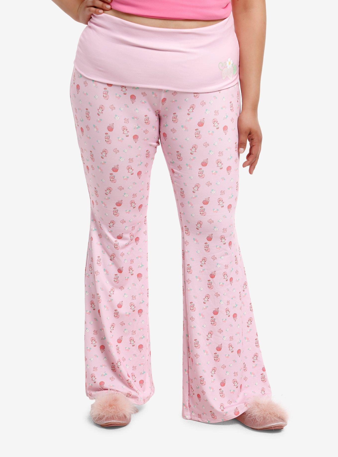 Strawberry Shortcake Pink Strawberry Flare Leggings Plus Size, , hi-res