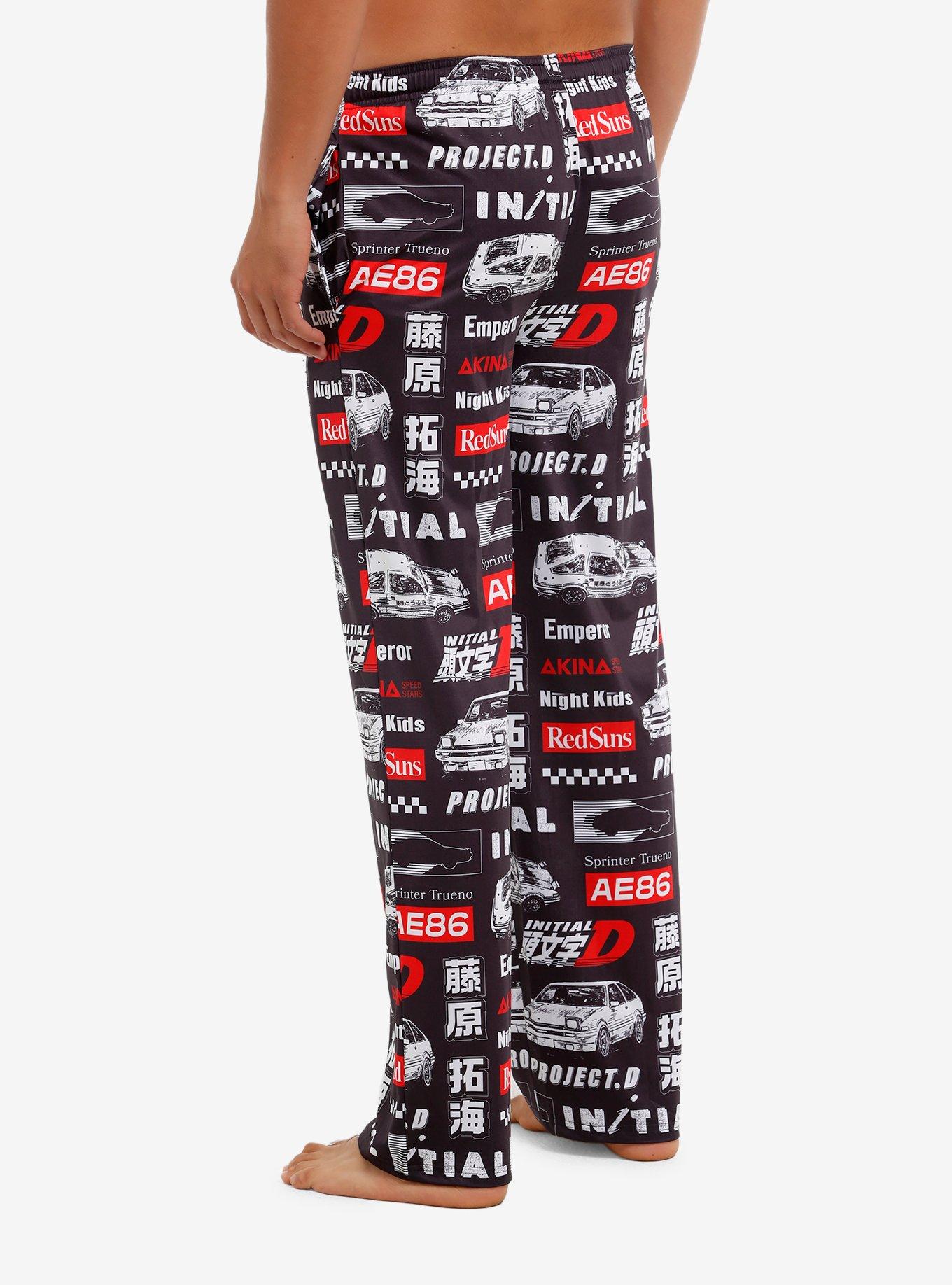 Initial D Allover Print Pajama Pants, , hi-res
