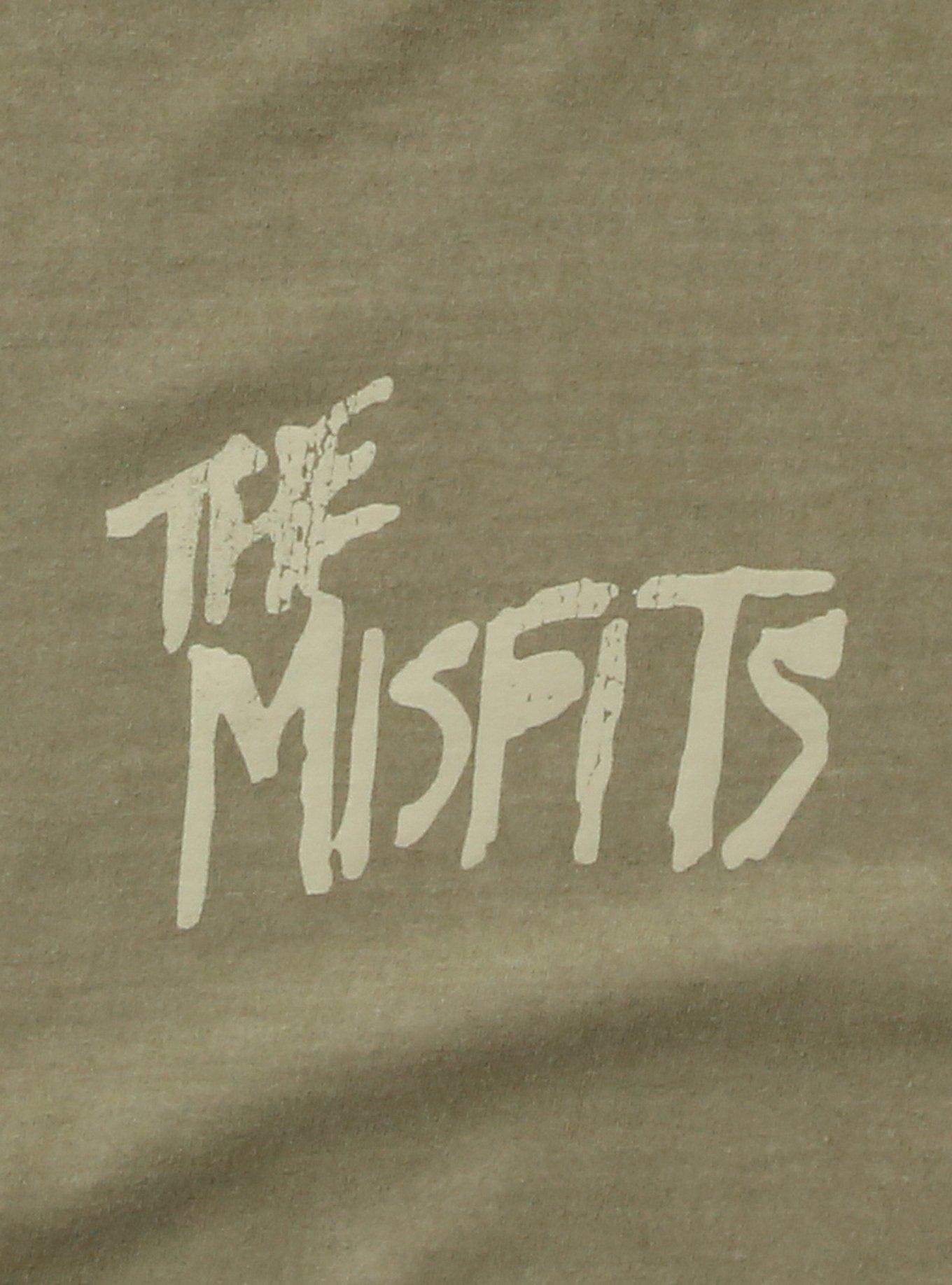 Misfits Devil Lock Skull Destructed T-Shirt, GREEN, alternate