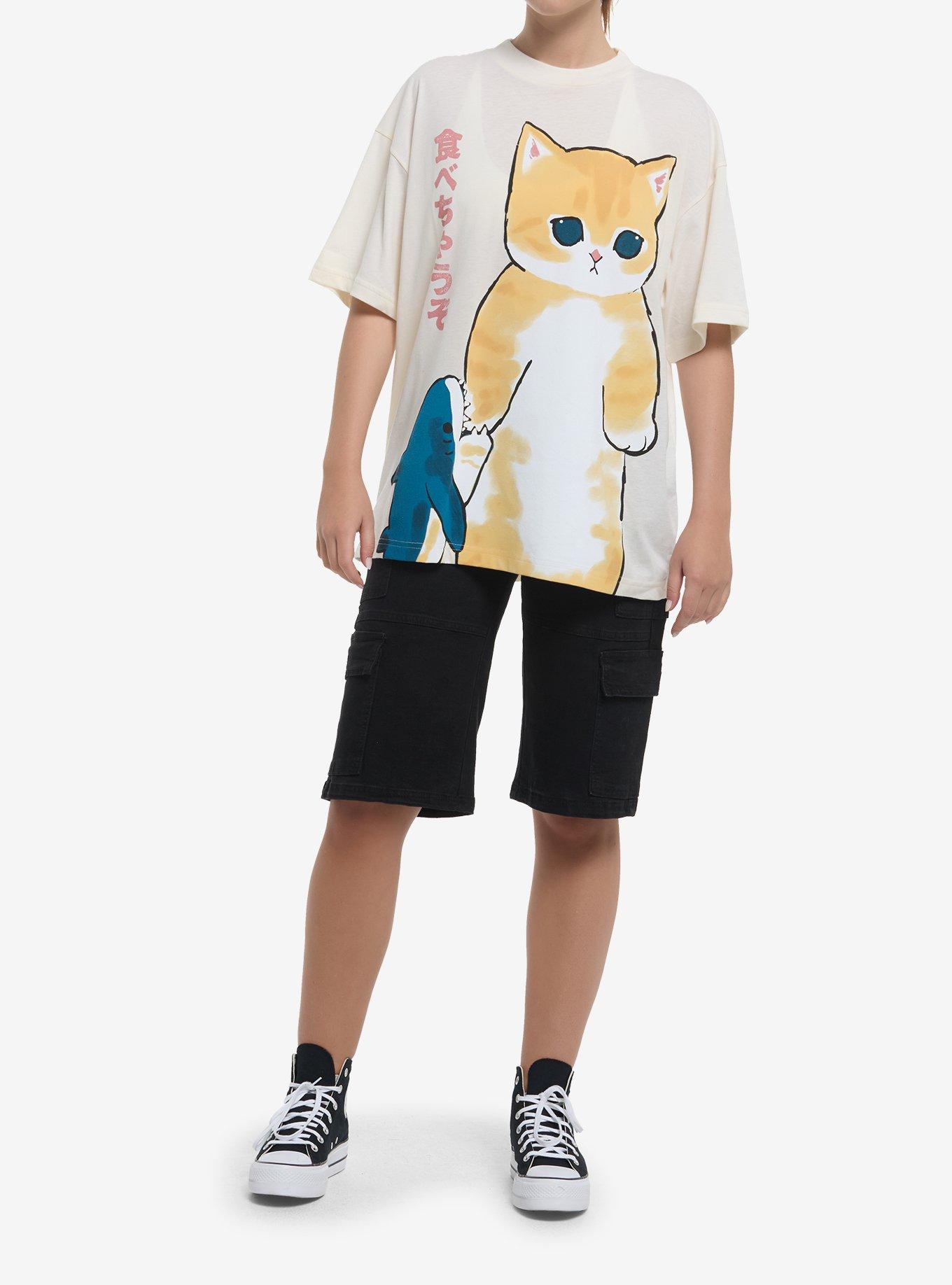 Mofusand Shark Bite Girls Oversized T-Shirt, , hi-res