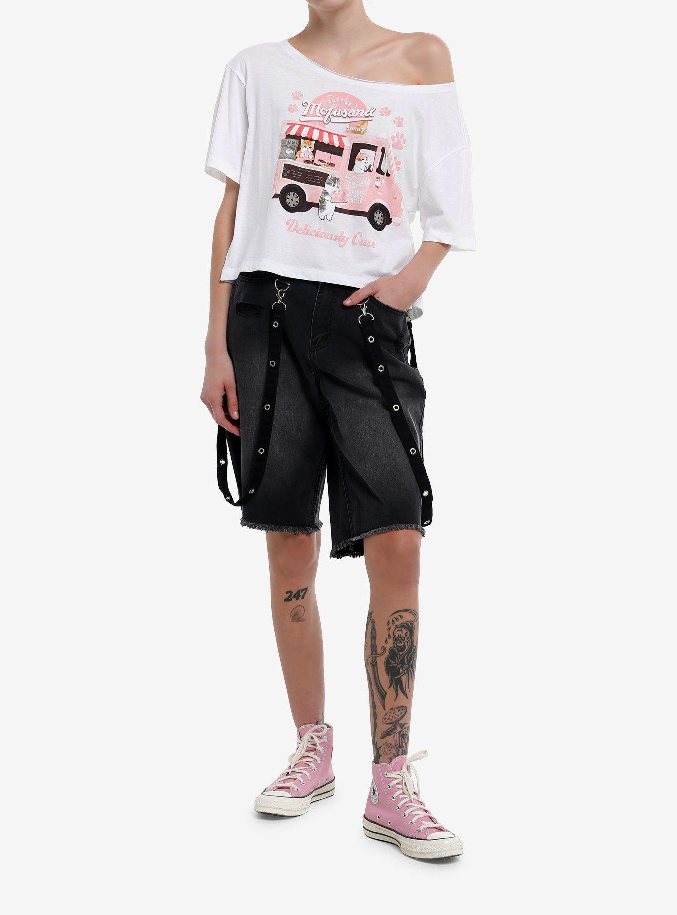 Mofusand Sweets Truck Girls Off-The-Shoulder T-Shirt, , hi-res
