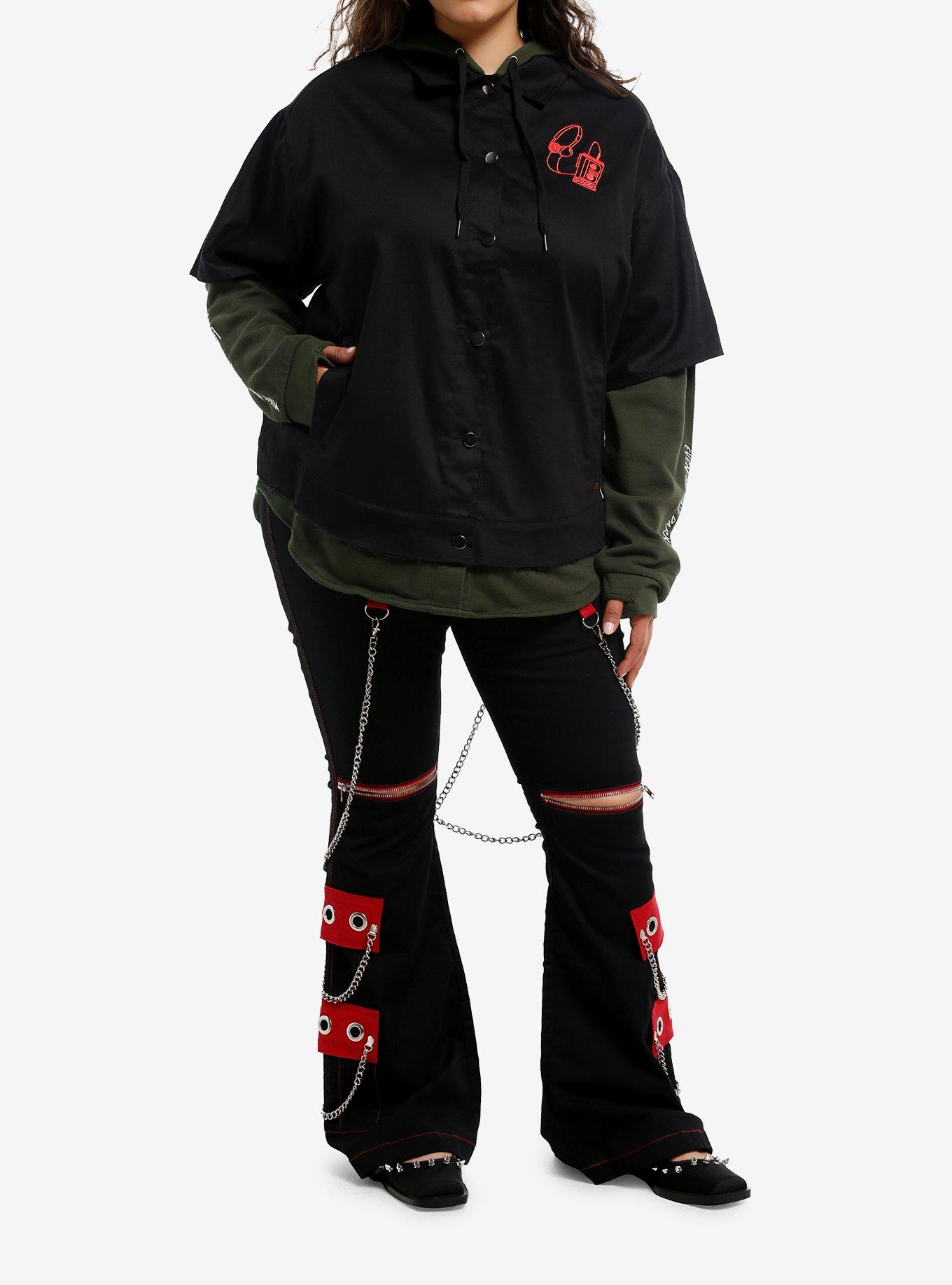 Stranger Things Max Mayfield Music Girls Twofer Jacket Plus Size, MULTI, alternate